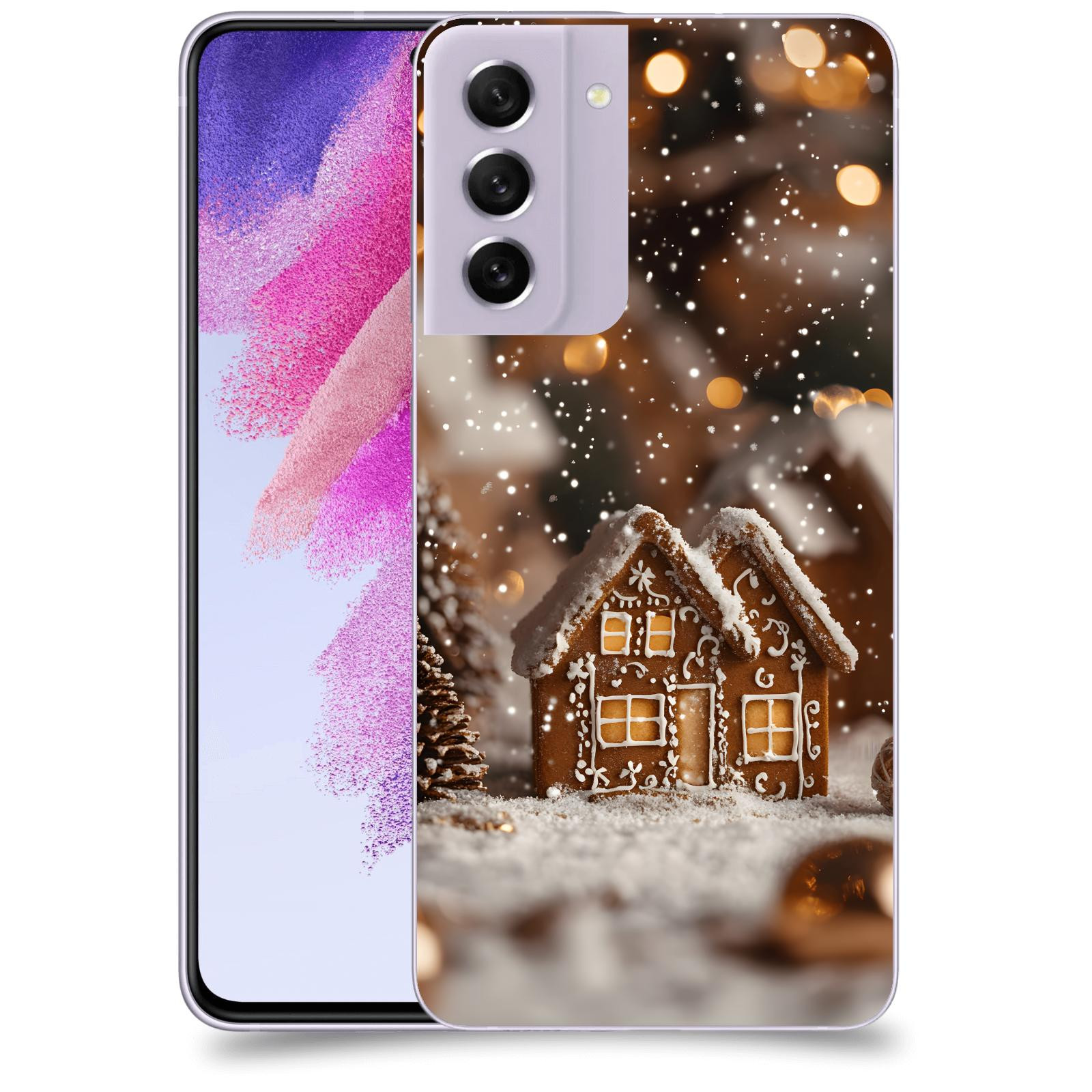 ACOVER Kryt na mobil Samsung Galaxy S21 FE 5G - Perníková chaloupka