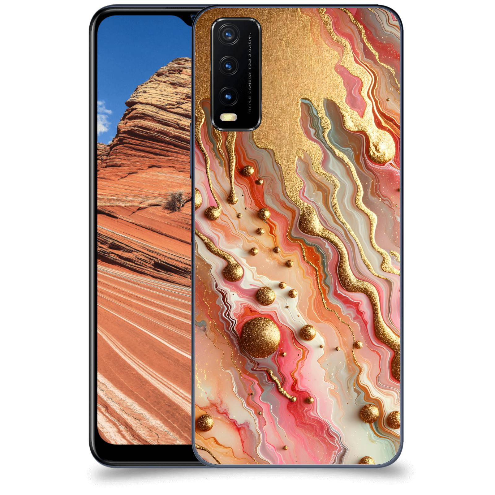 ACOVER Kryt na mobil Vivo Y20s - Liquid Gold