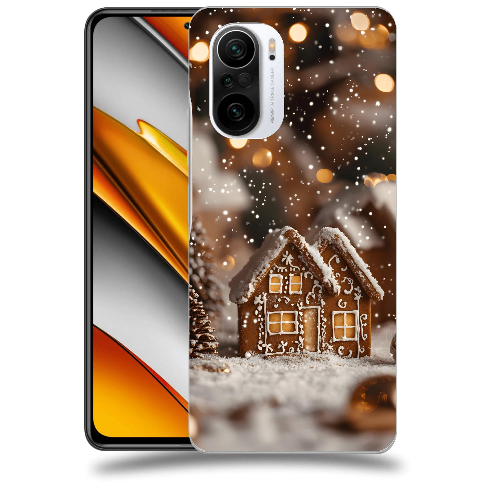 ACOVER Kryt na mobil Xiaomi Poco F3 - Perníková chaloupka
