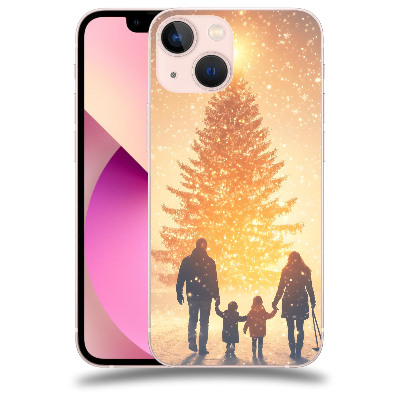 ACOVER Kryt na mobil Apple iPhone 13 mini - Family at the Christmas tree