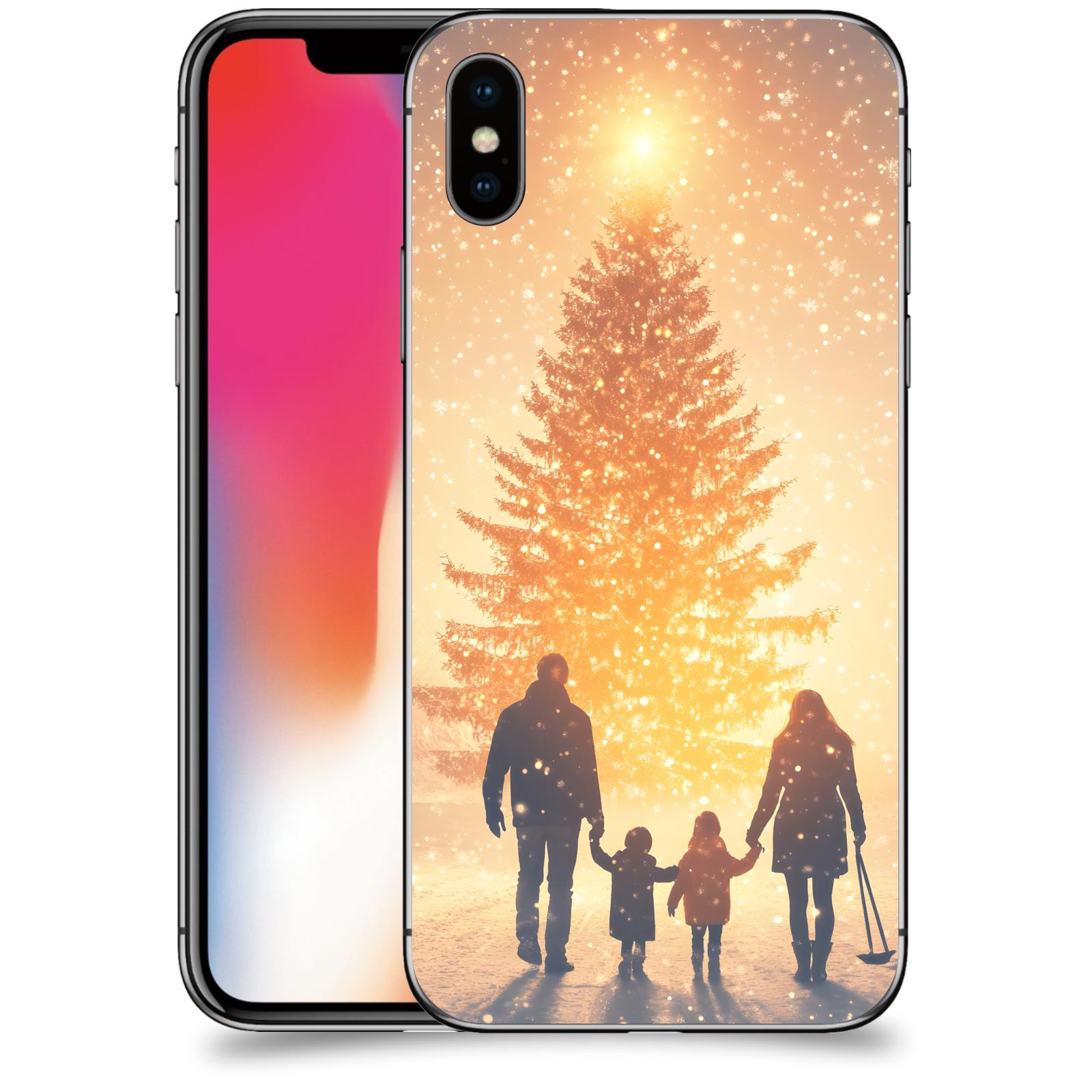 ACOVER Kryt na mobil Apple iPhone X/XS - Family at the Christmas tree
