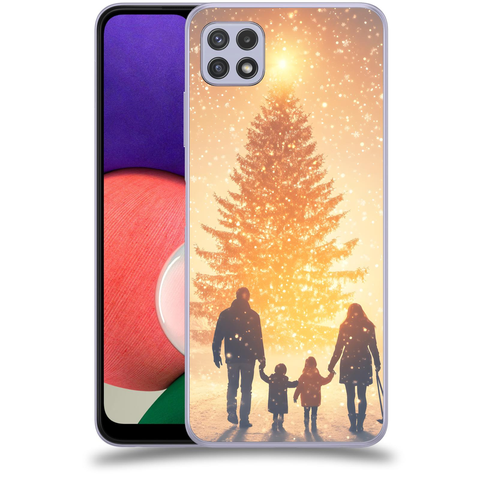 ACOVER Kryt na mobil Samsung Galaxy A22 5G A226B - Family at the Christmas tree
