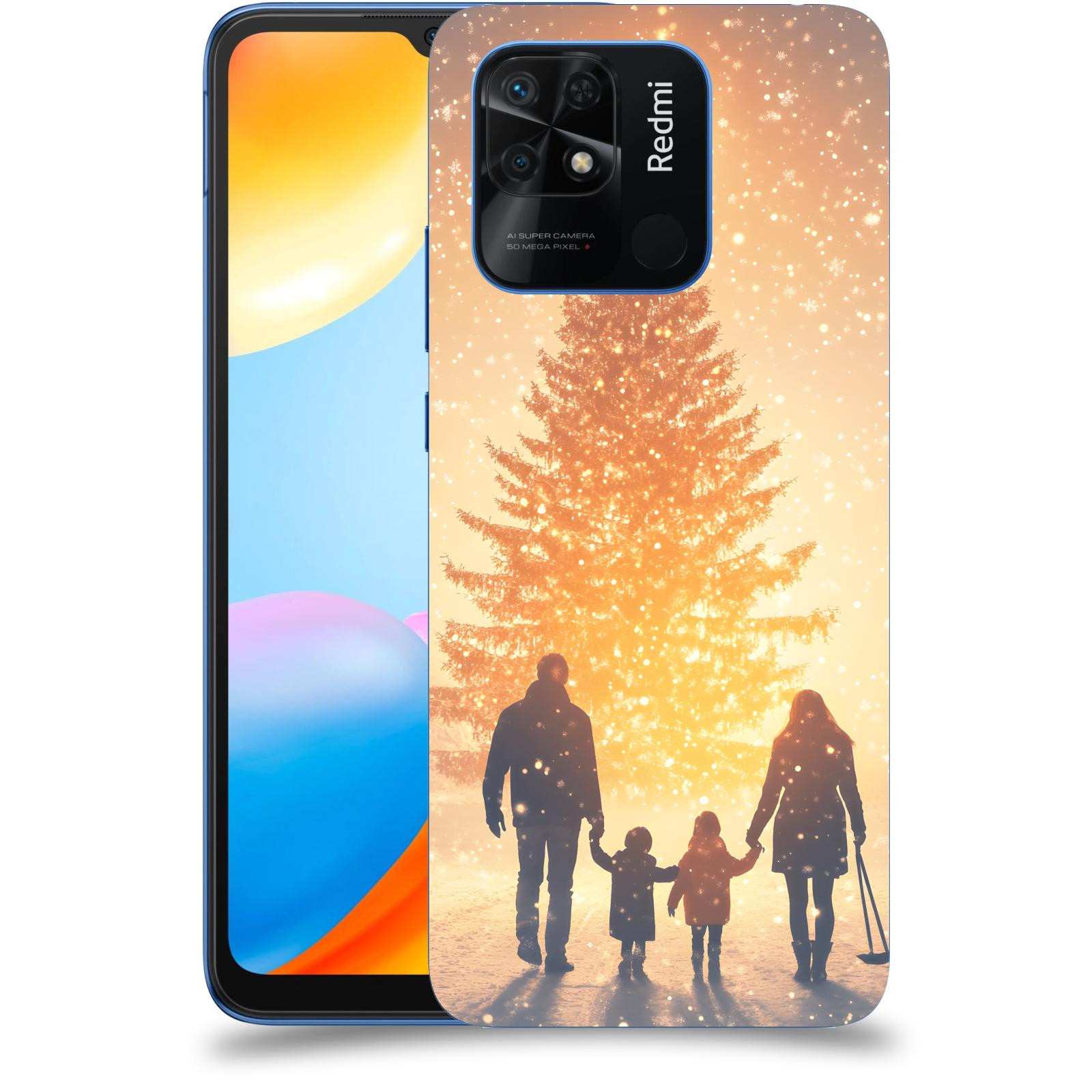 ACOVER Kryt na mobil Xiaomi Redmi 10C - Family at the Christmas tree