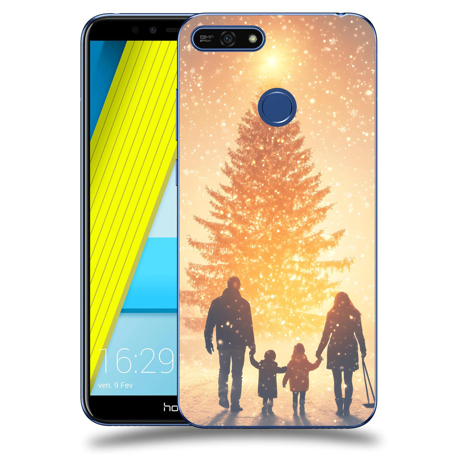 ACOVER Kryt na mobil Honor 7A - Family at the Christmas tree