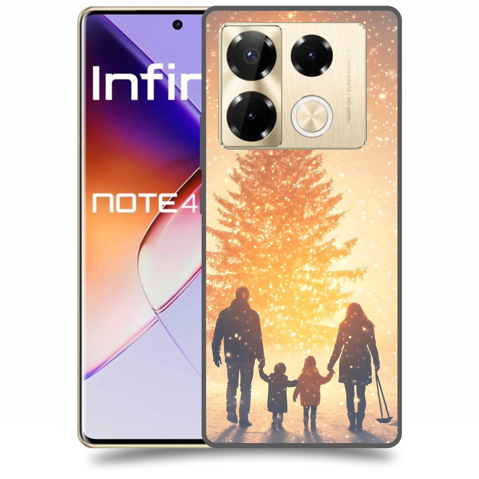 ACOVER Kryt na mobil Infinix Note 40 PRO - Family at the Christmas tree