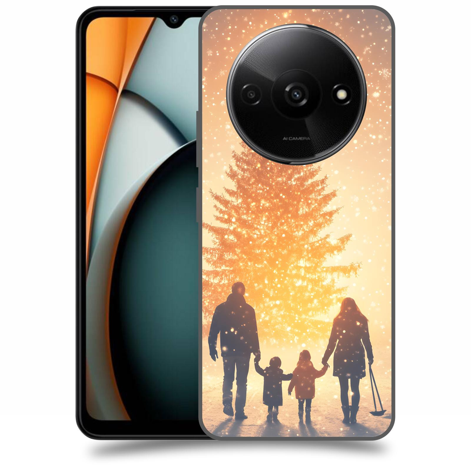 ACOVER Kryt na mobil Xiaomi Redmi A3 - Family at the Christmas tree