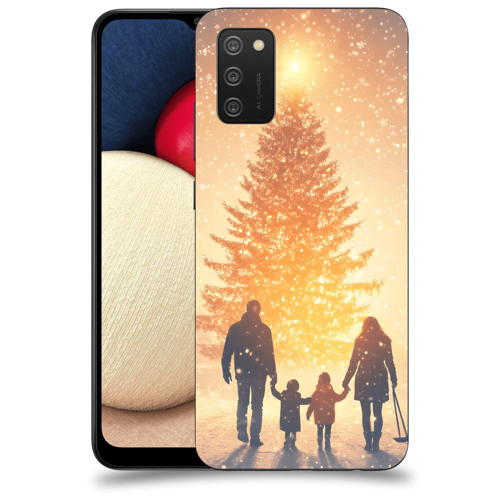 ACOVER Kryt na mobil Samsung Galaxy A02s A025G - Family at the Christmas tree
