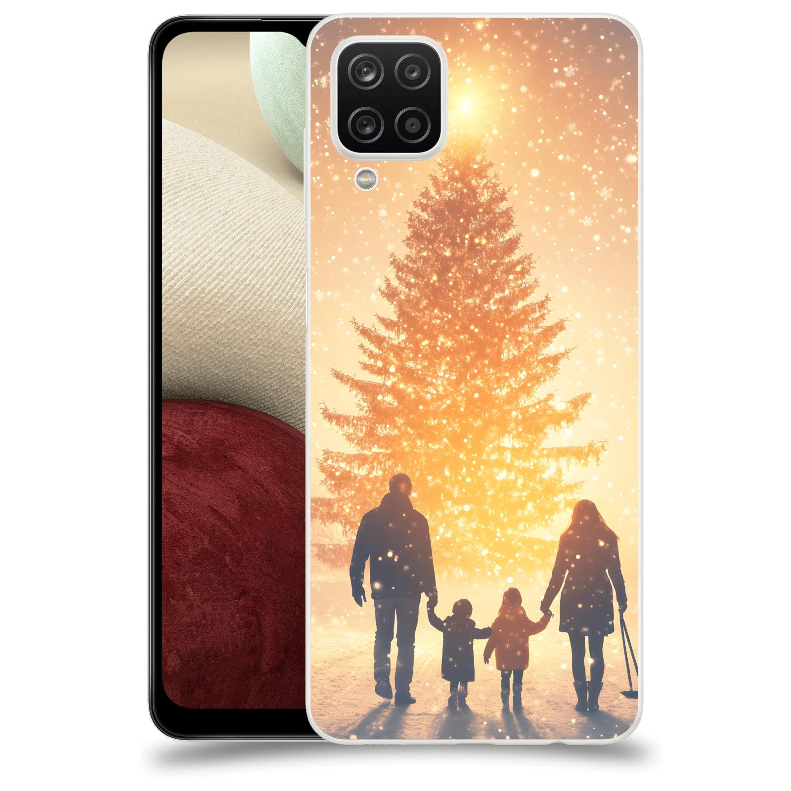 ACOVER Kryt na mobil Samsung Galaxy A12 A125F - Family at the Christmas tree