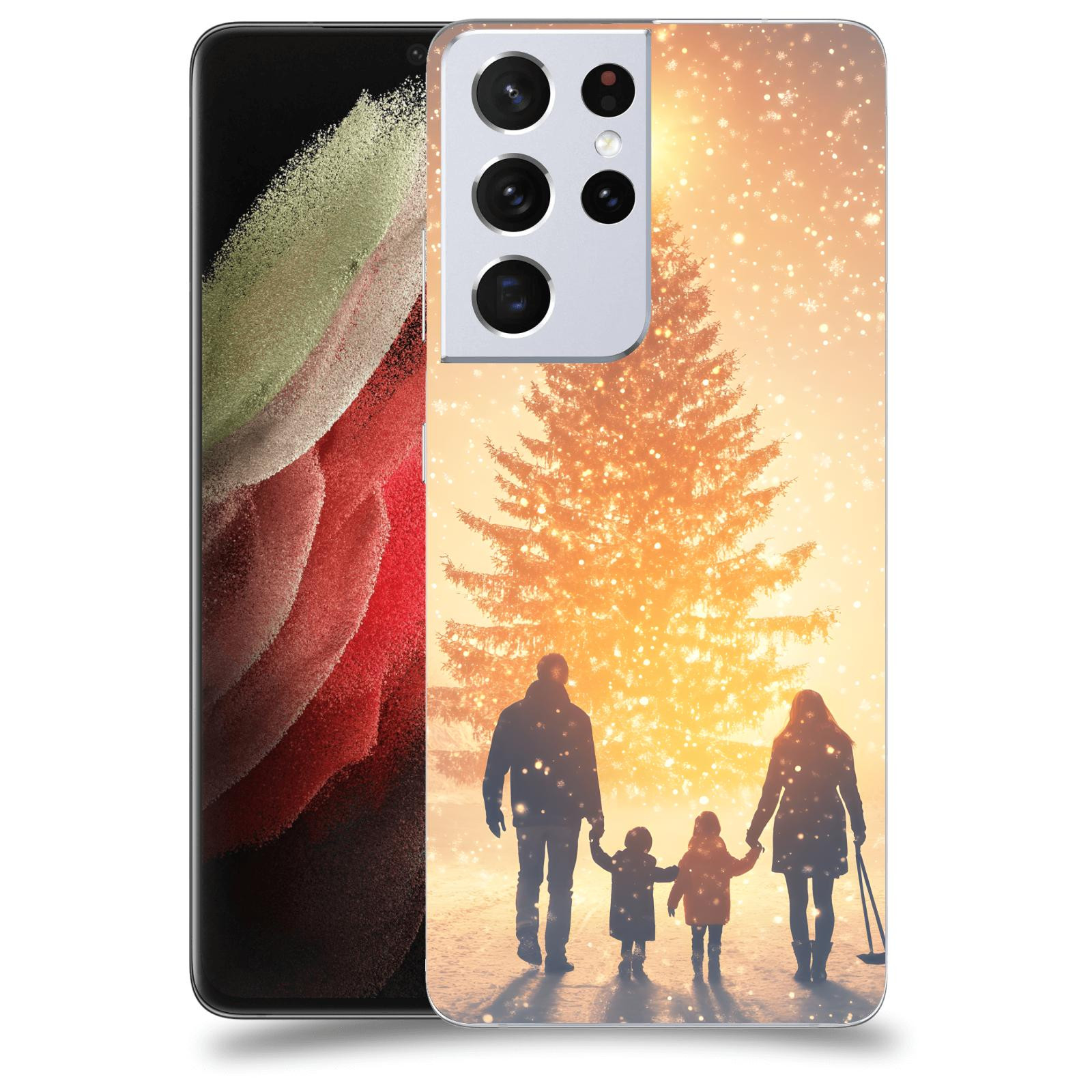ACOVER Kryt na mobil Samsung Galaxy S21 Ultra 5G G998B - Family at the Christmas tree