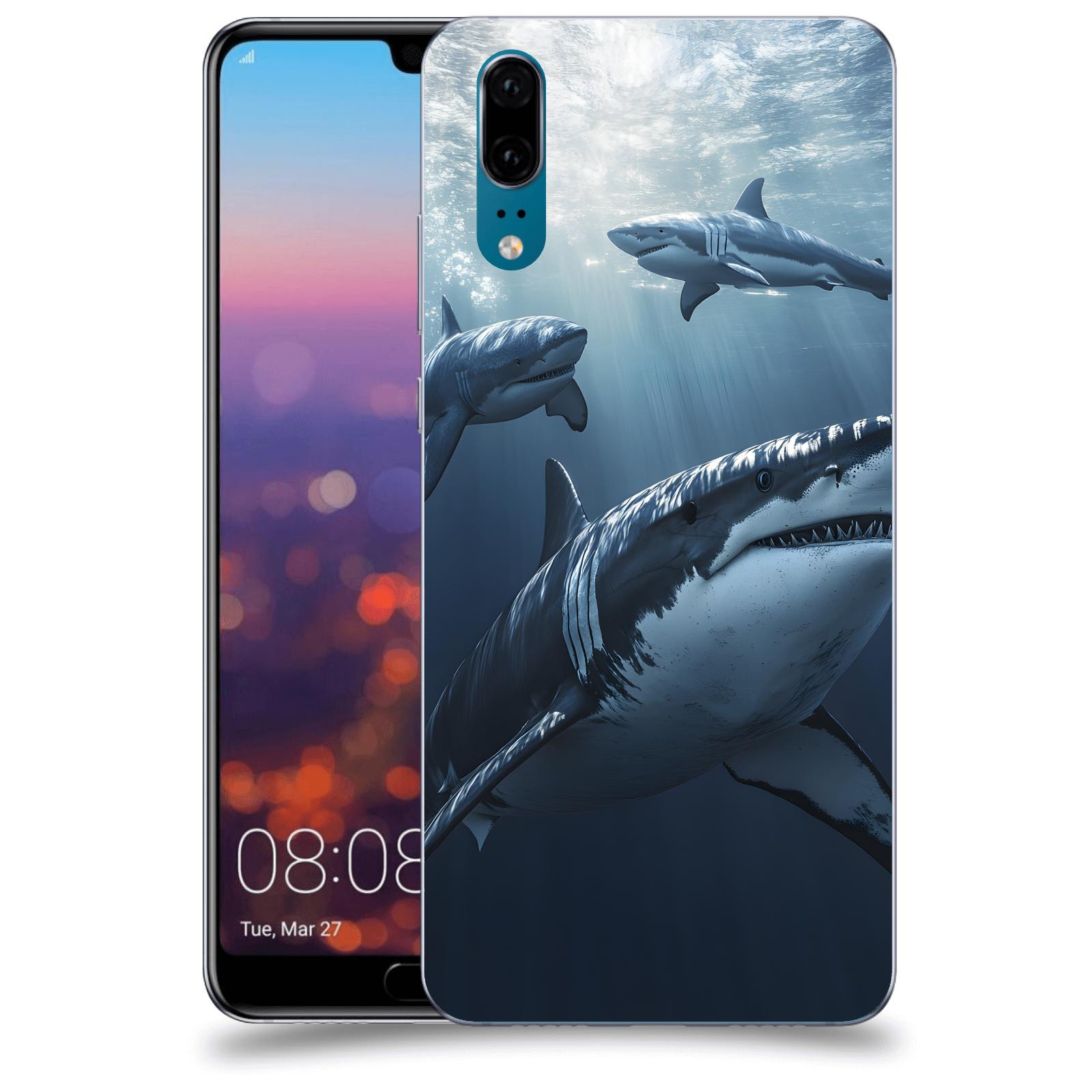 ACOVER Kryt na mobil Huawei P20 - Žraloci