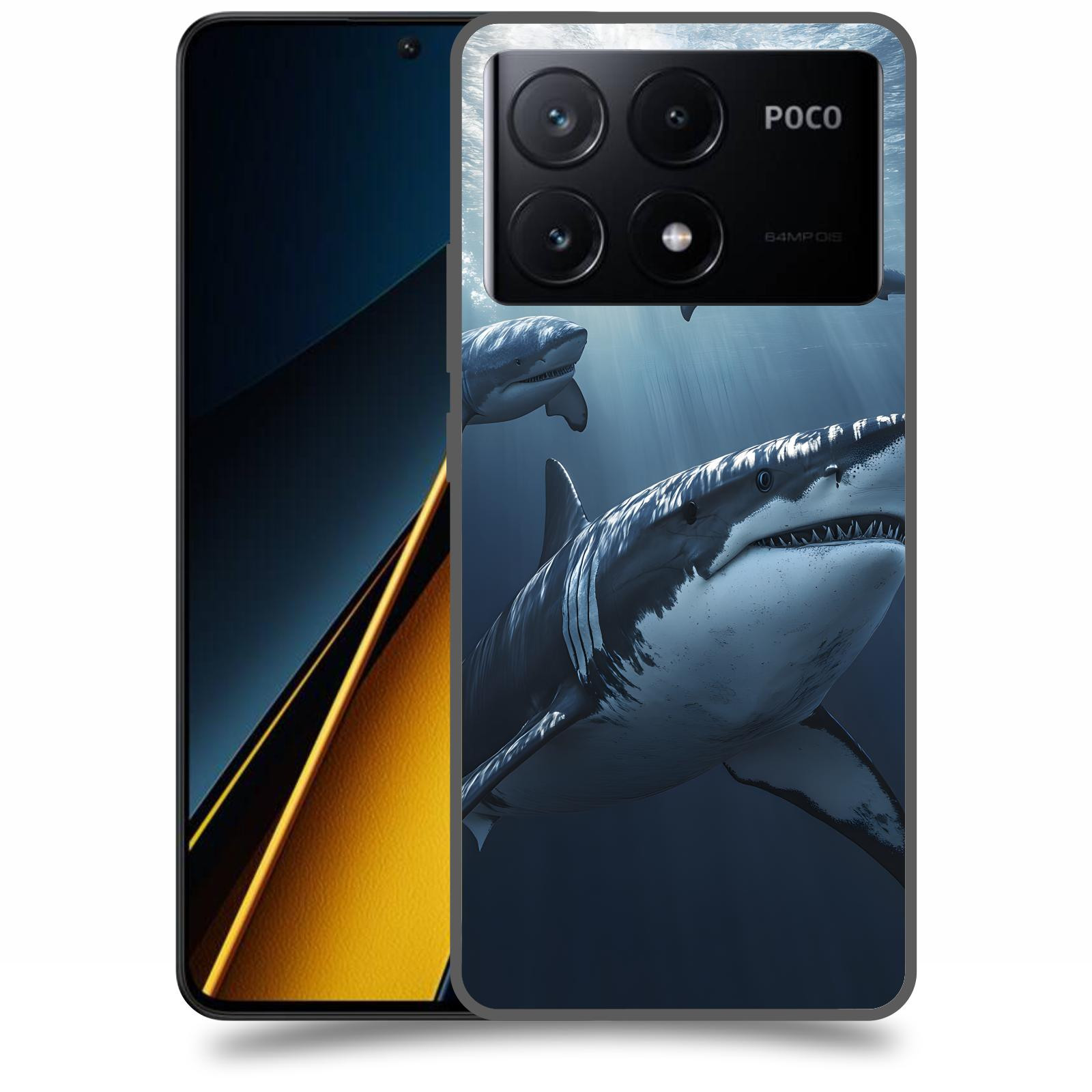 ACOVER Kryt na mobil Poco X6 Pro 5G - Žraloci