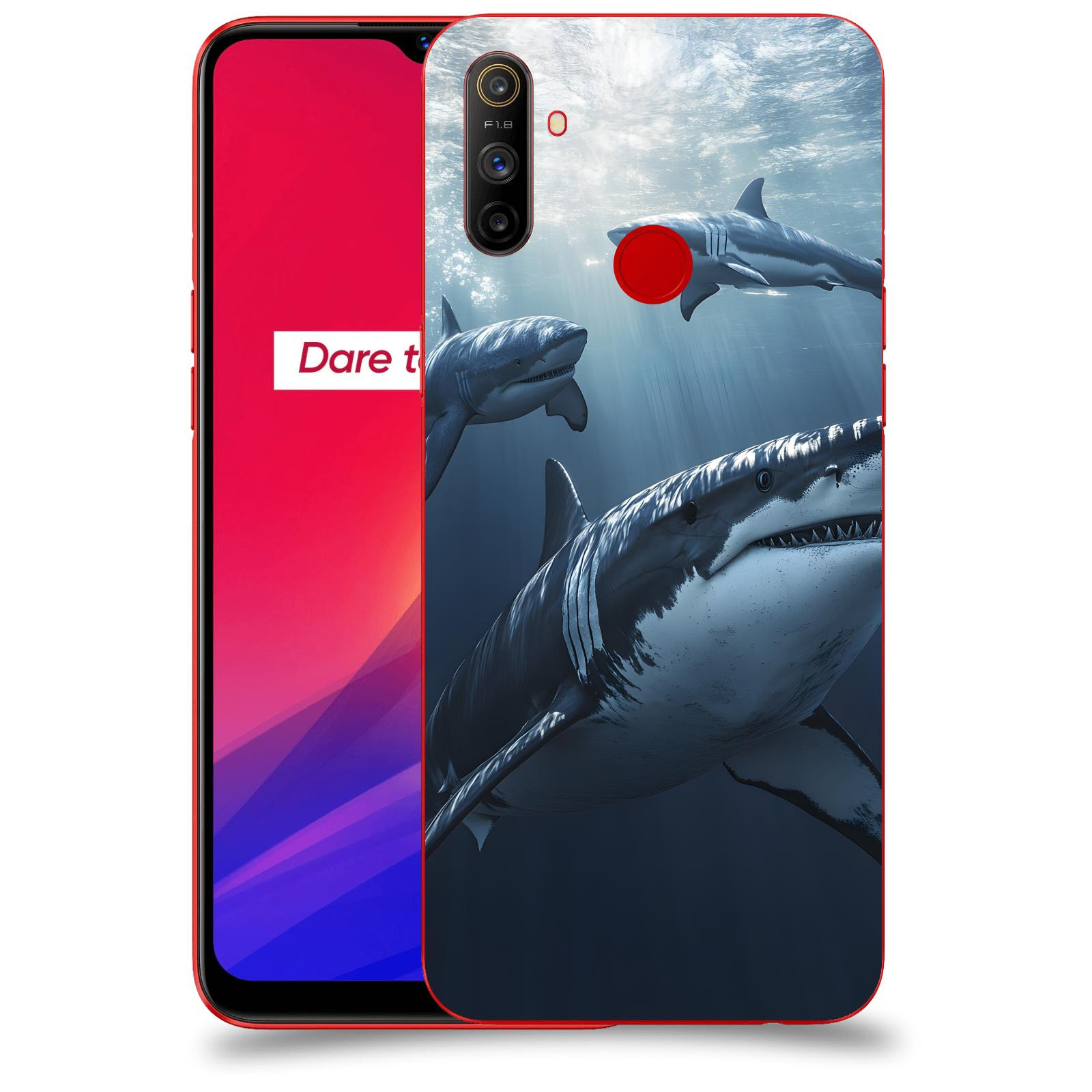 ACOVER Kryt na mobil Realme C3 - Žraloci