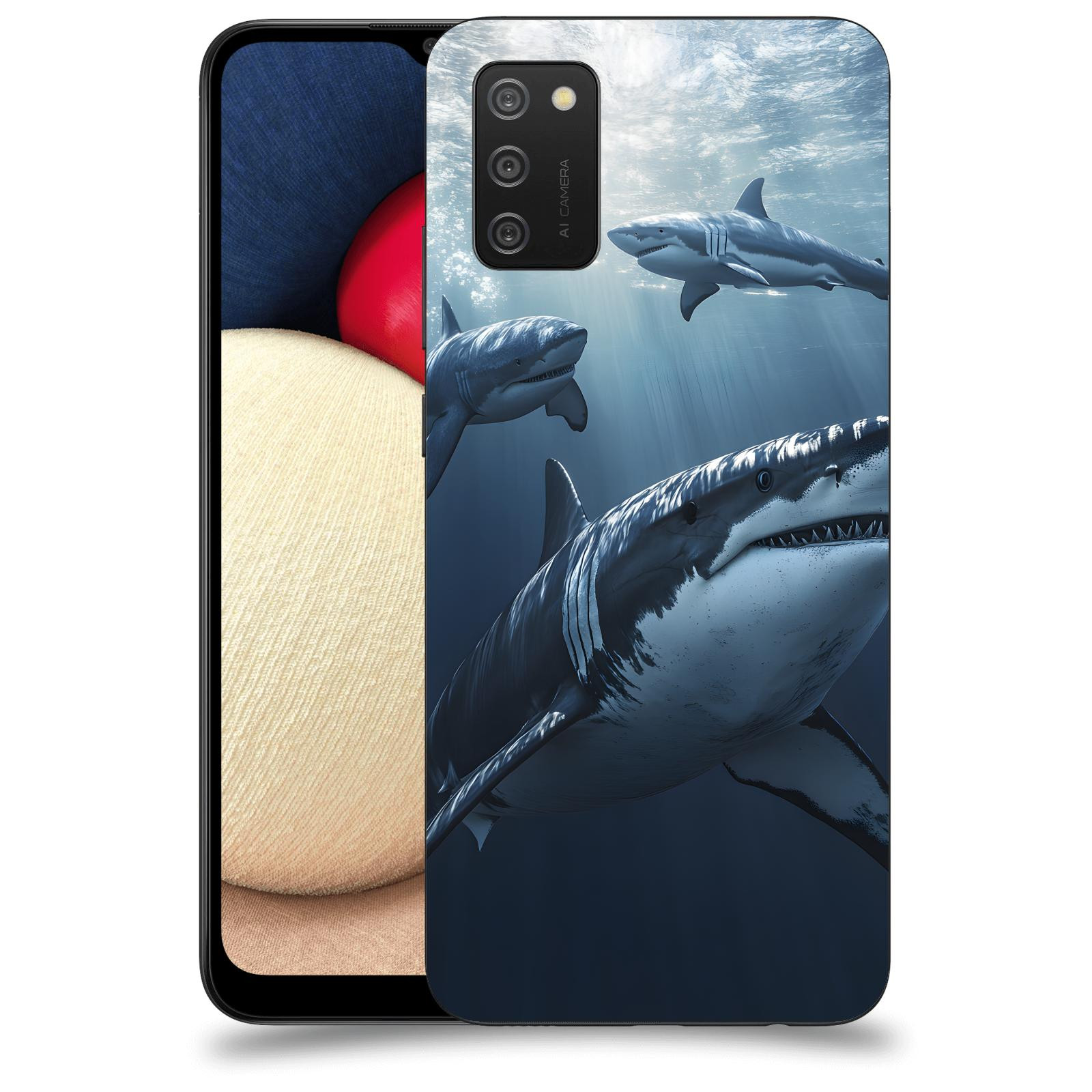 ACOVER Kryt na mobil Samsung Galaxy A02s A025G - Žraloci