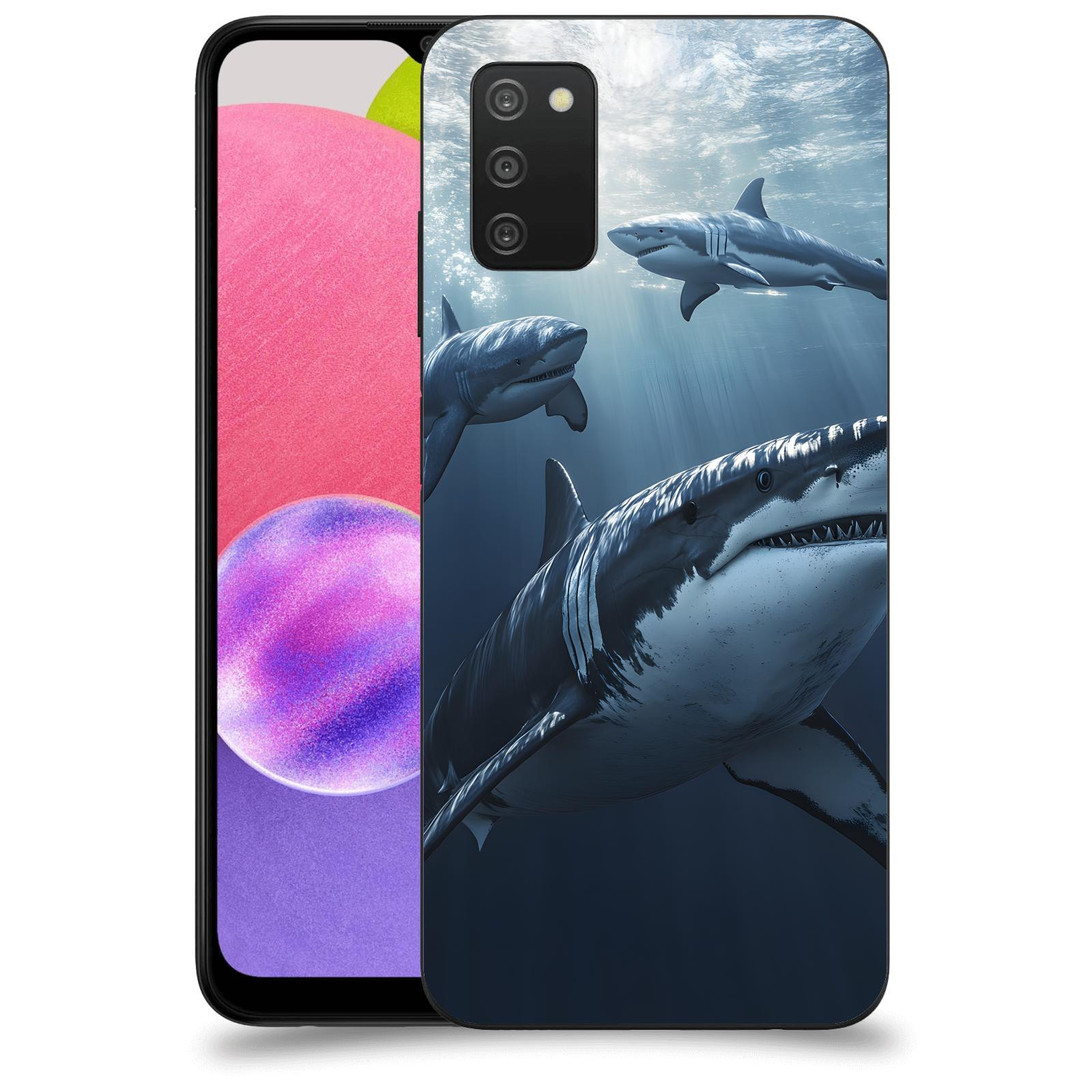ACOVER Kryt na mobil Samsung Galaxy A03s A037G - Žraloci