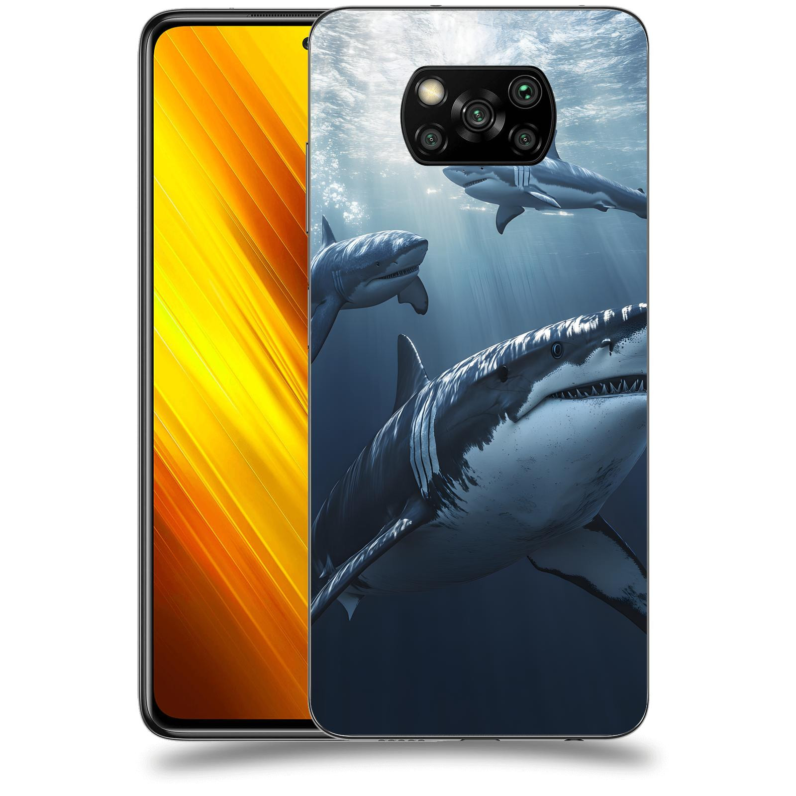 ACOVER Kryt na mobil Xiaomi Poco X3 - Žraloci