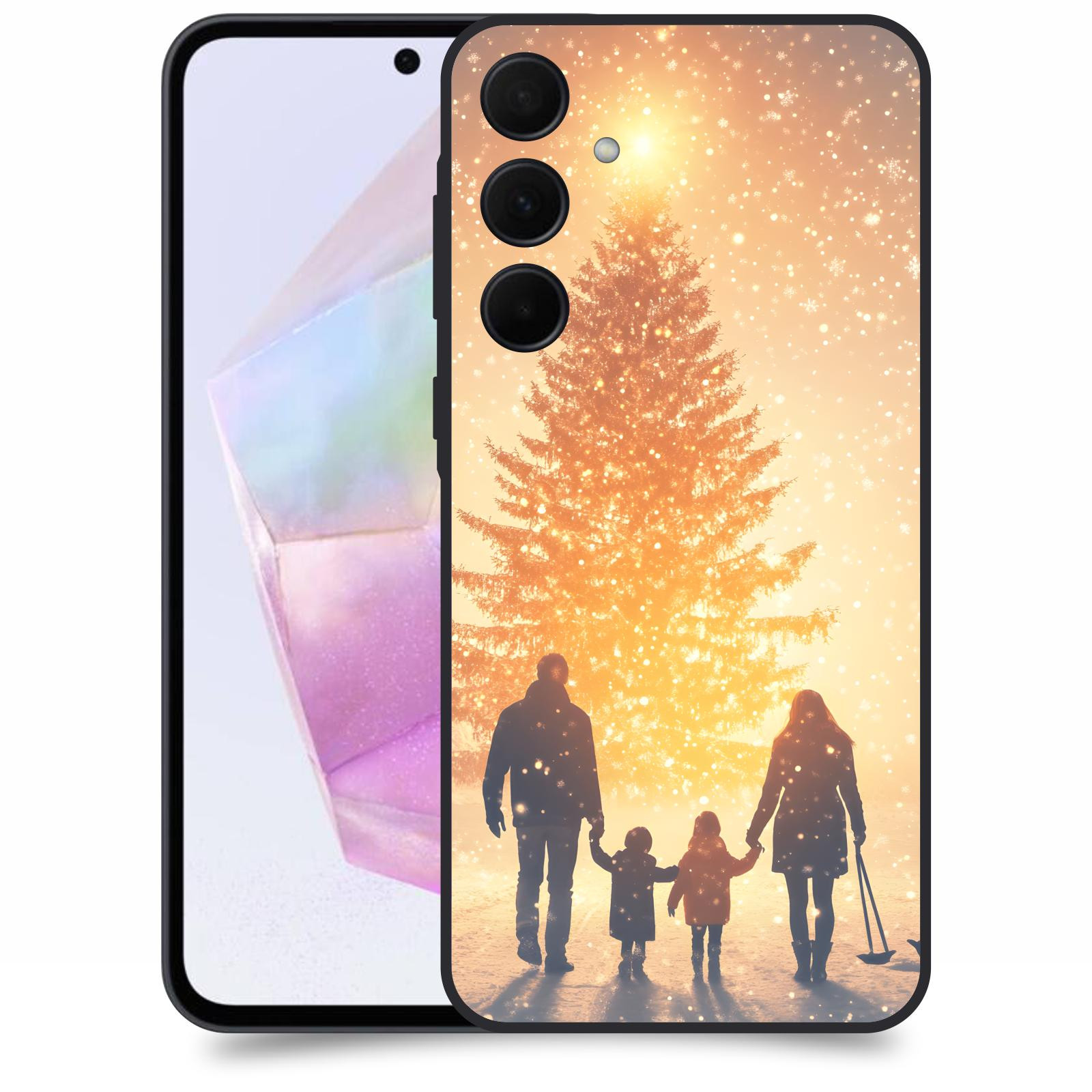 ACOVER Kryt na mobil Samsung Galaxy A35 5G - Family at the Christmas tree