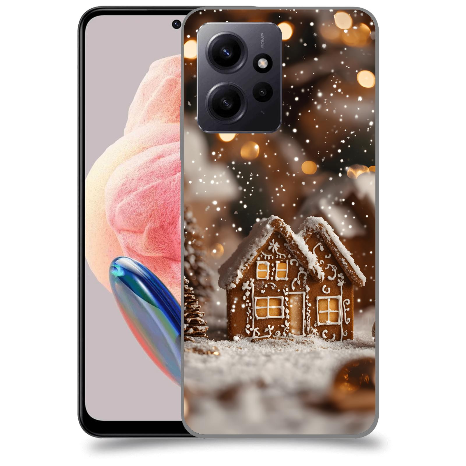 ACOVER Kryt na mobil Xiaomi Redmi Note 12 4G - Perníková chaloupka