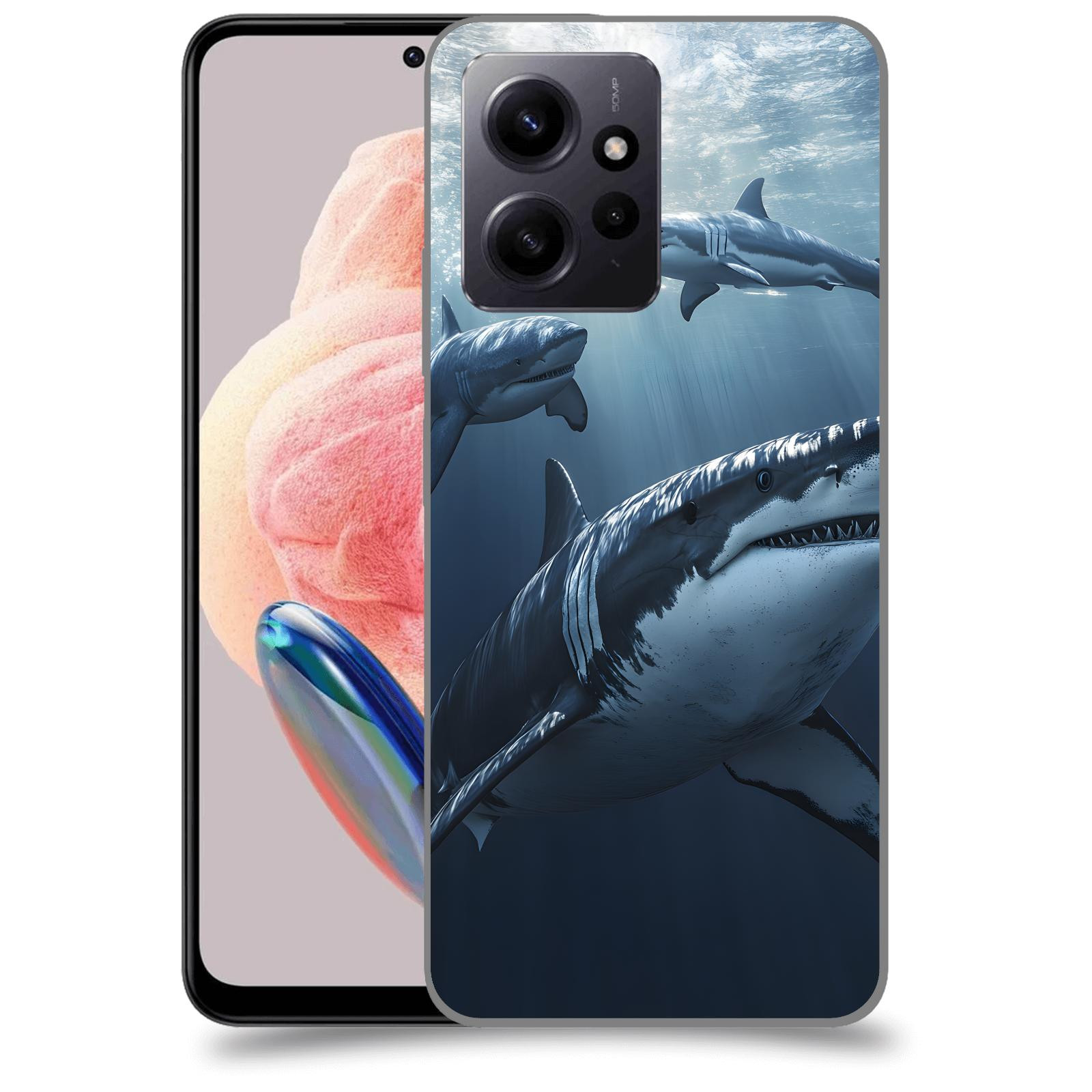 ACOVER Kryt na mobil Xiaomi Redmi Note 12 4G - Žraloci