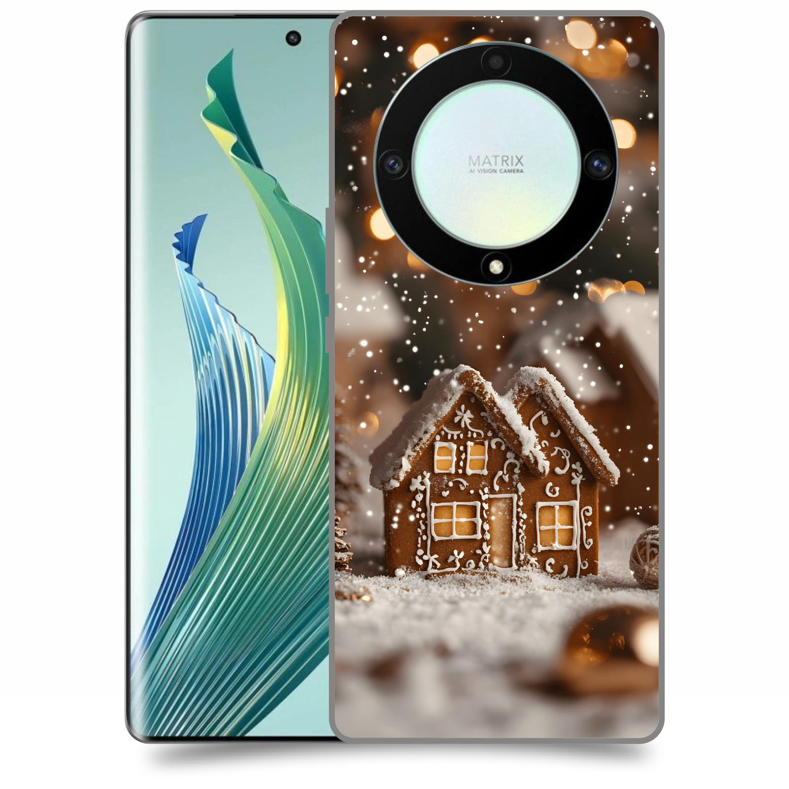 ACOVER Kryt na mobil Honor Magic 5 Lite 5G - Perníková chaloupka