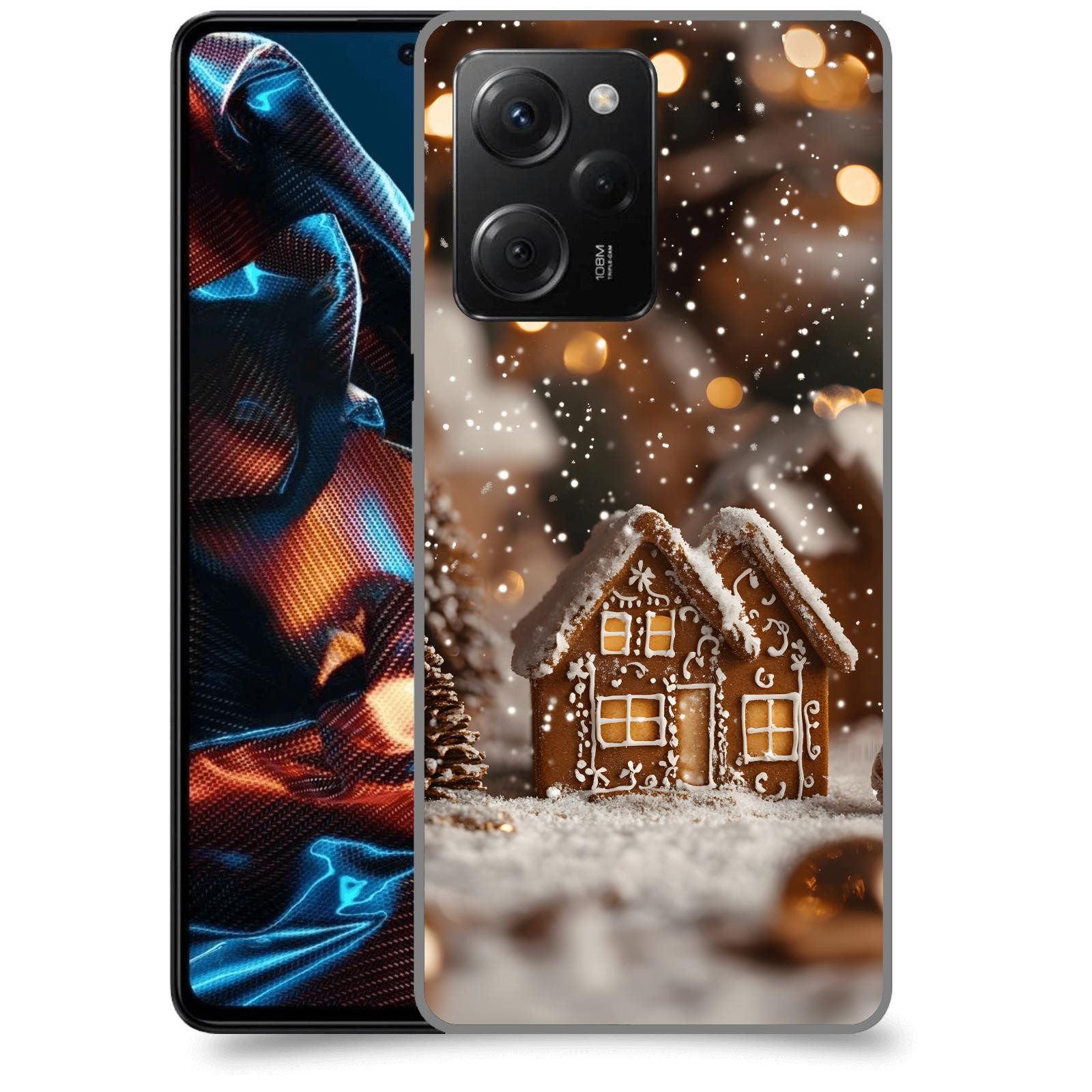 ACOVER Kryt na mobil Xiaomi Poco X5 Pro - Perníková chaloupka