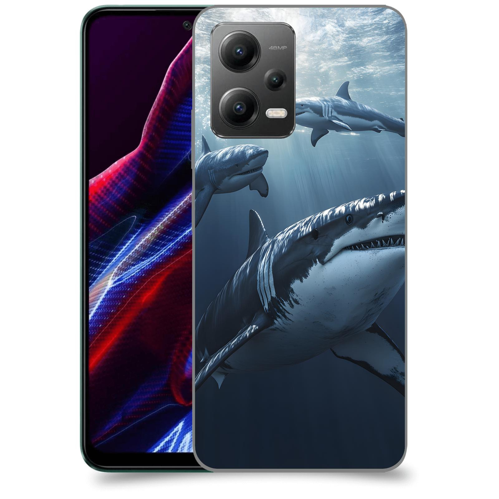 ACOVER Kryt na mobil Xiaomi Poco X5 - Žraloci