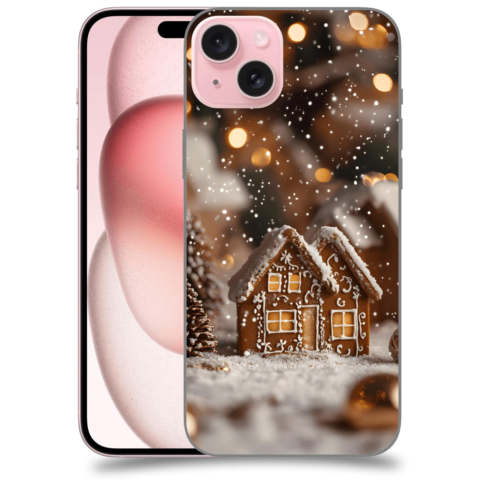 ACOVER Kryt na mobil Apple iPhone 15 plus - Perníková chaloupka