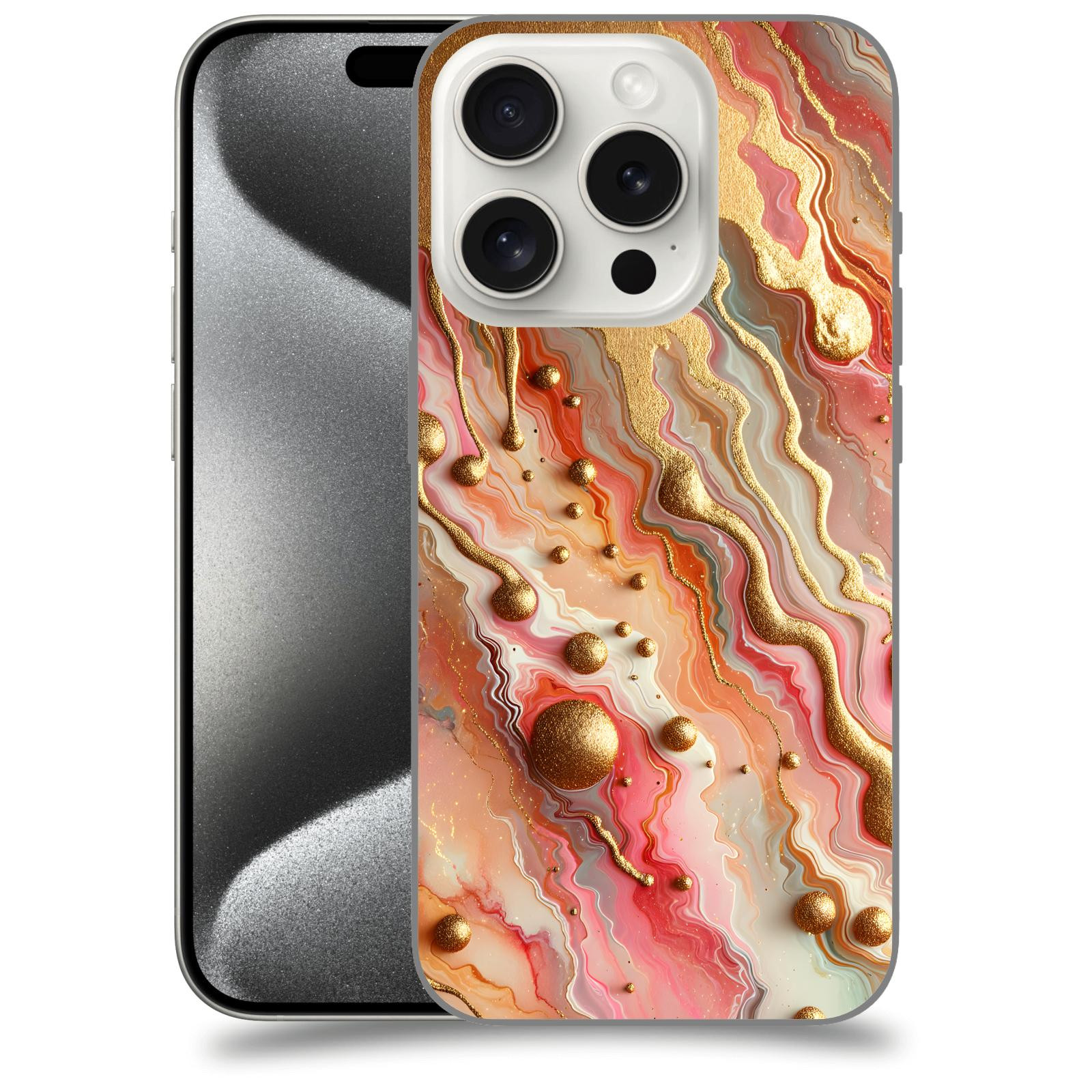 ACOVER Kryt na mobil Apple iPhone 15 pro - Liquid Gold