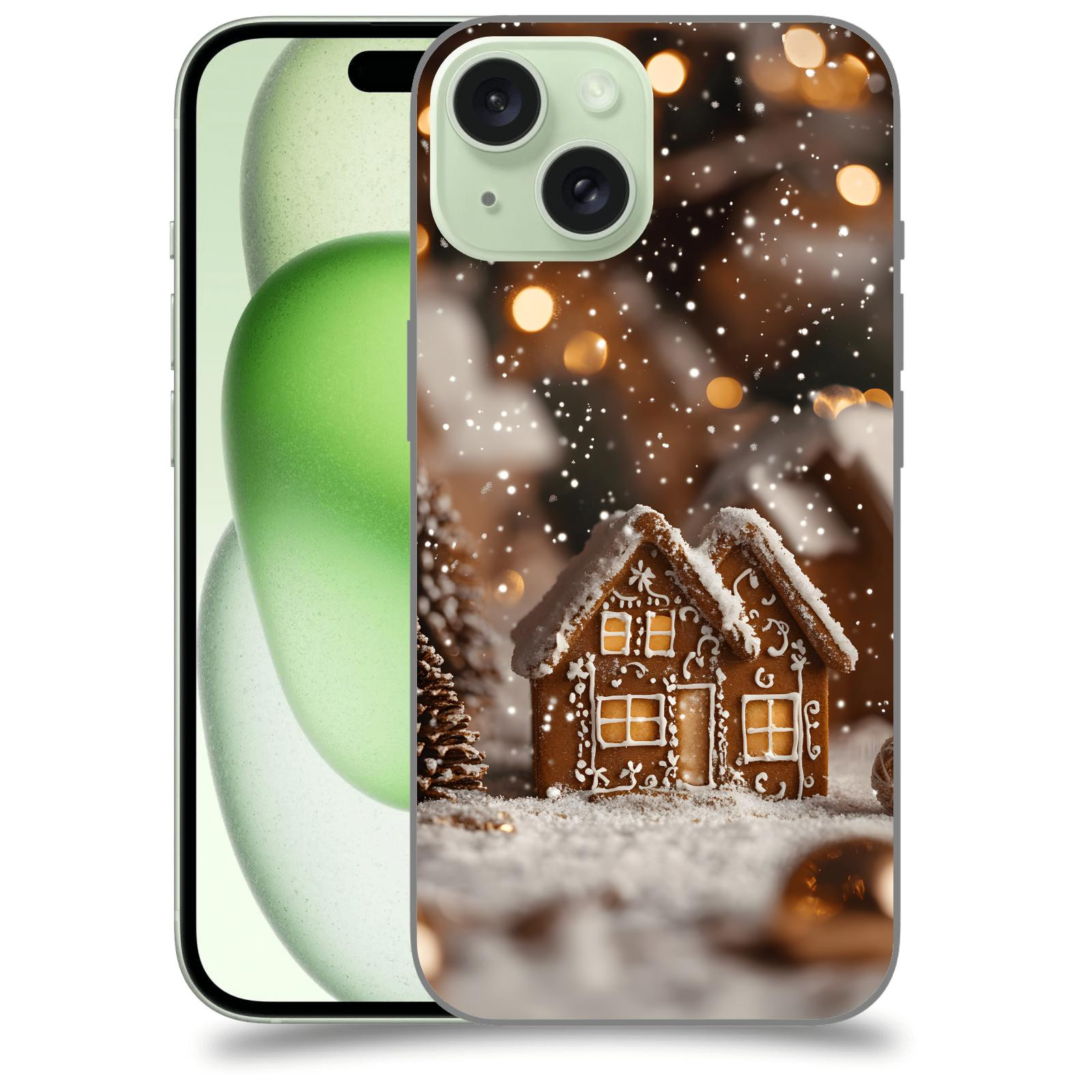 ACOVER Kryt na mobil Apple iPhone 15 - Perníková chaloupka