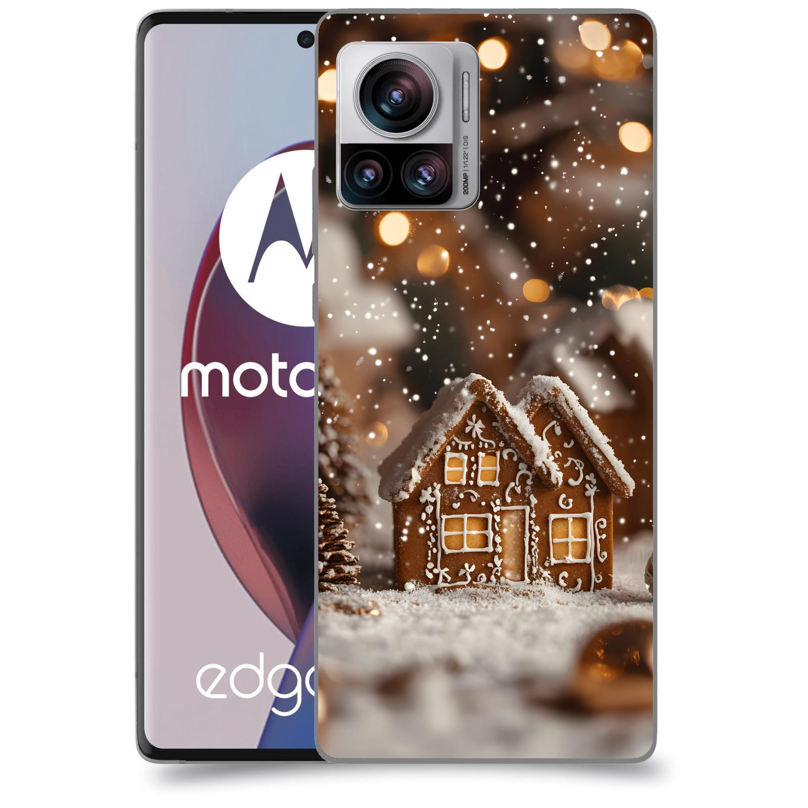ACOVER Kryt na mobil Motorola Edge 30 Ultra - Perníková chaloupka