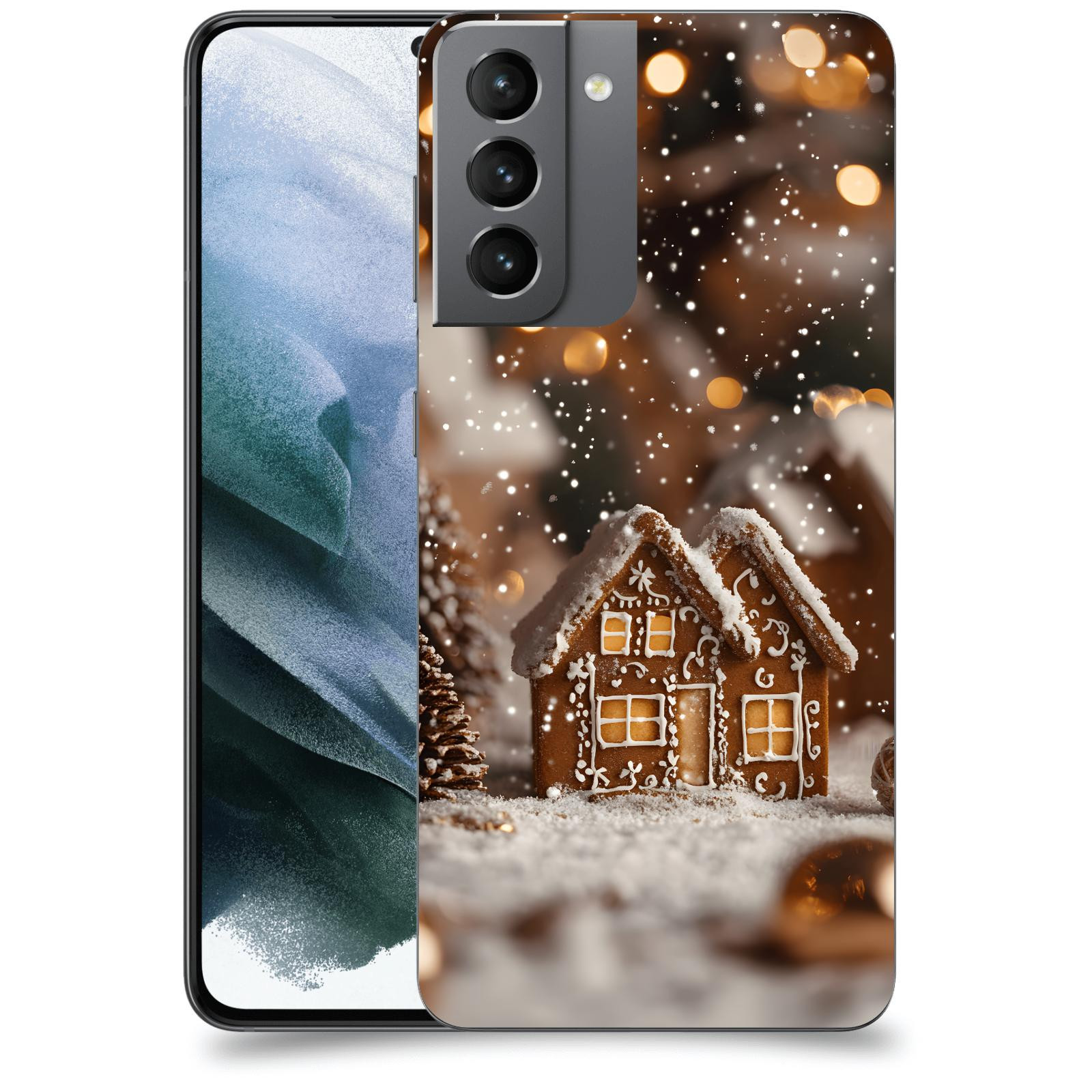 ACOVER Kryt na mobil Samsung Galaxy S21 G991B - Perníková chaloupka
