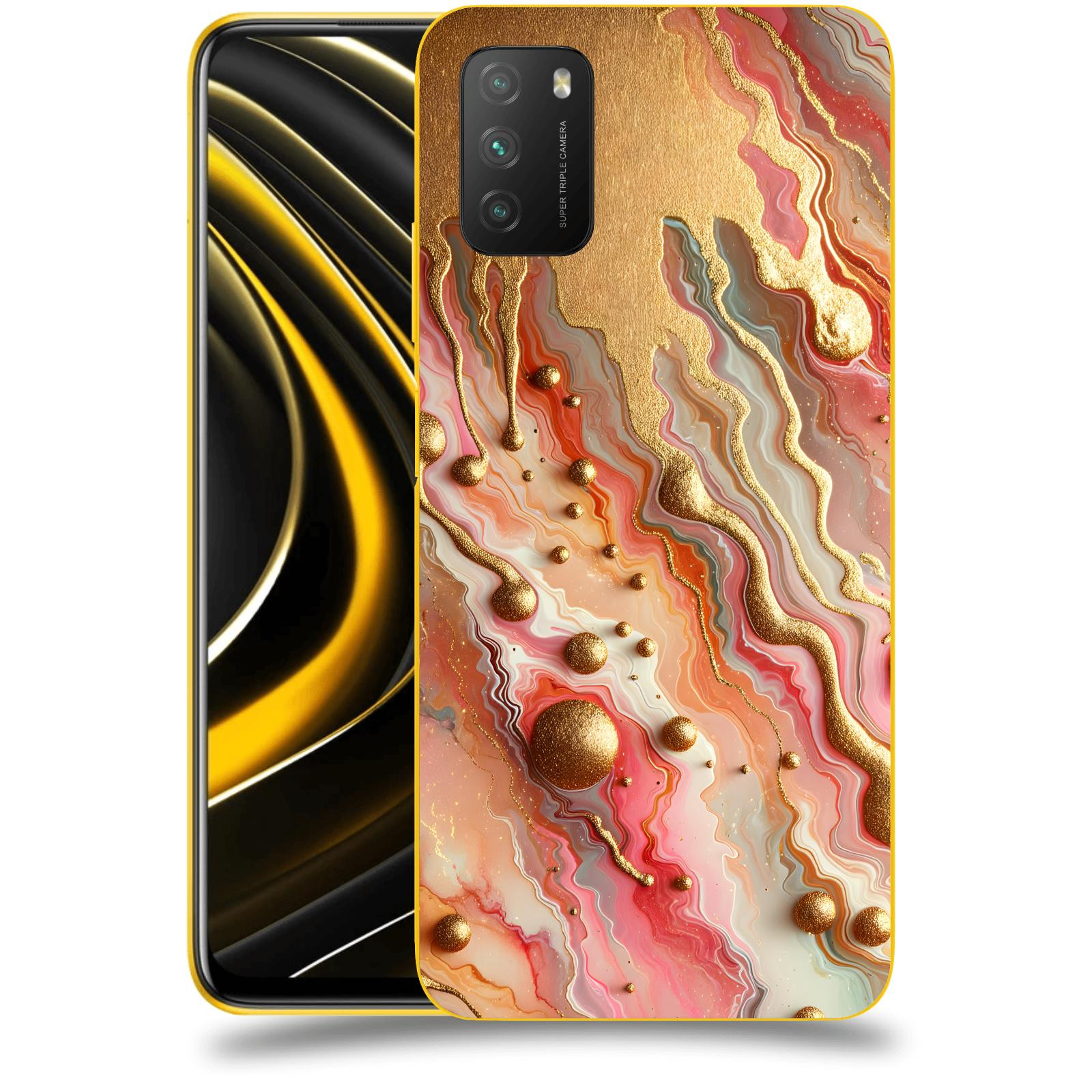ACOVER Kryt na mobil Xiaomi Poco M3 - Liquid Gold