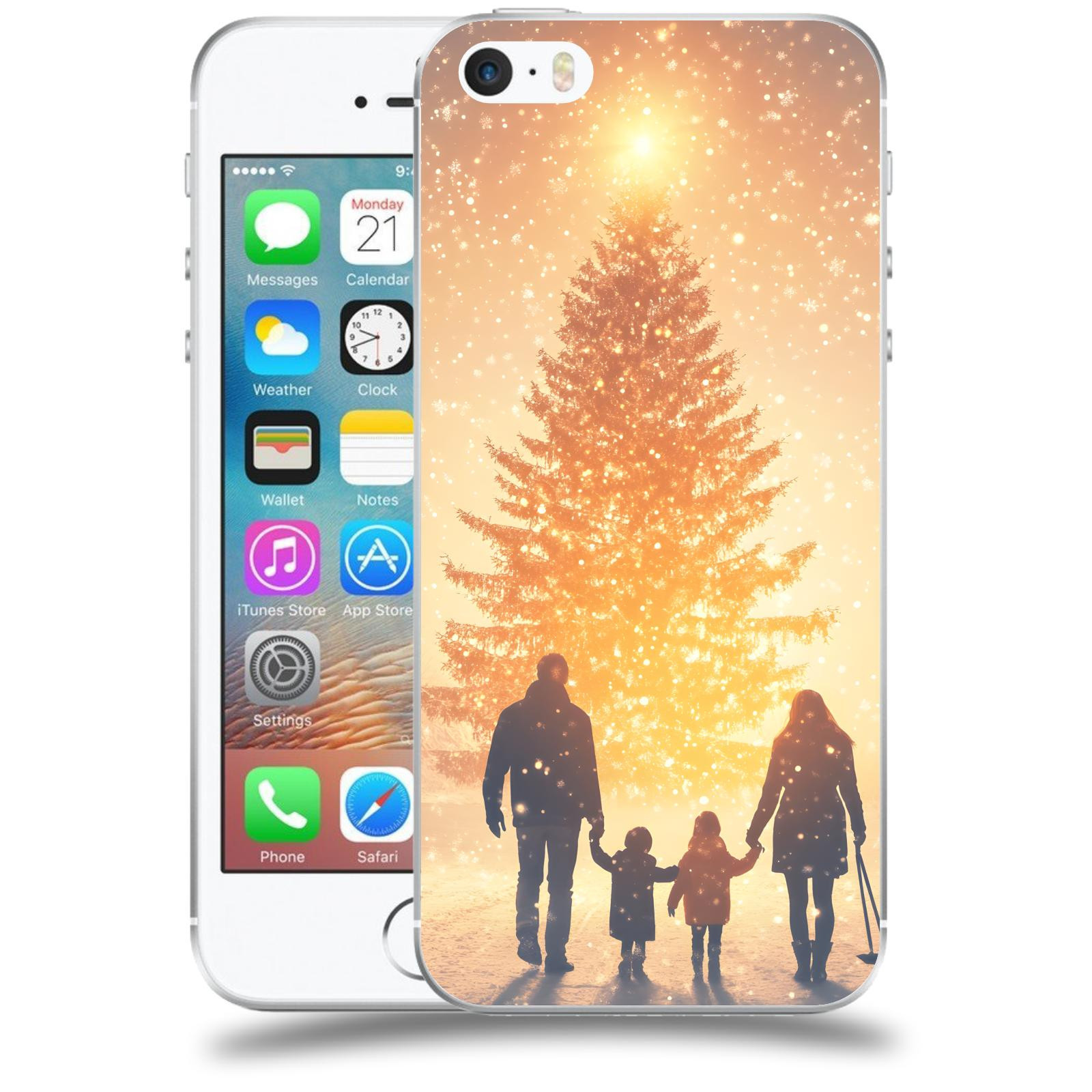 ACOVER Kryt na mobil Apple iPhone 5/5S/SE - Family at the Christmas tree