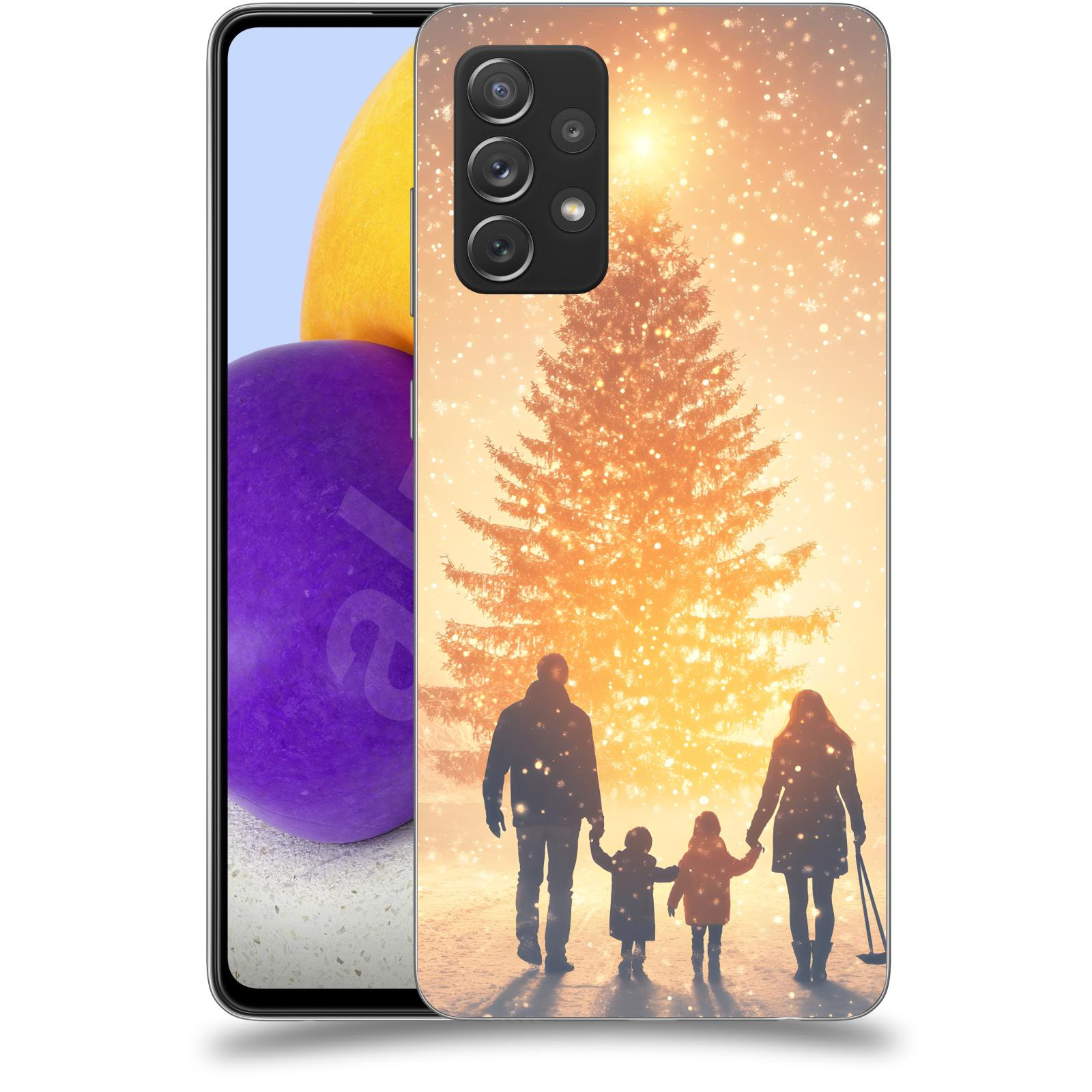 ACOVER Kryt na mobil Samsung Galaxy A72 A725F - Family at the Christmas tree