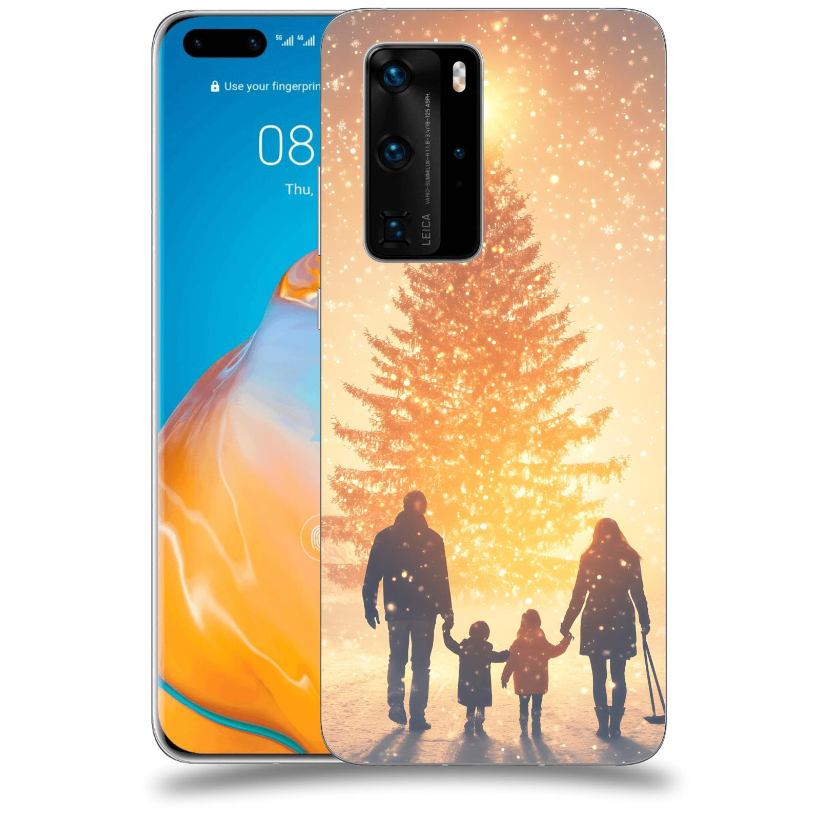 ACOVER Kryt na mobil Huawei P40 - Family at the Christmas tree