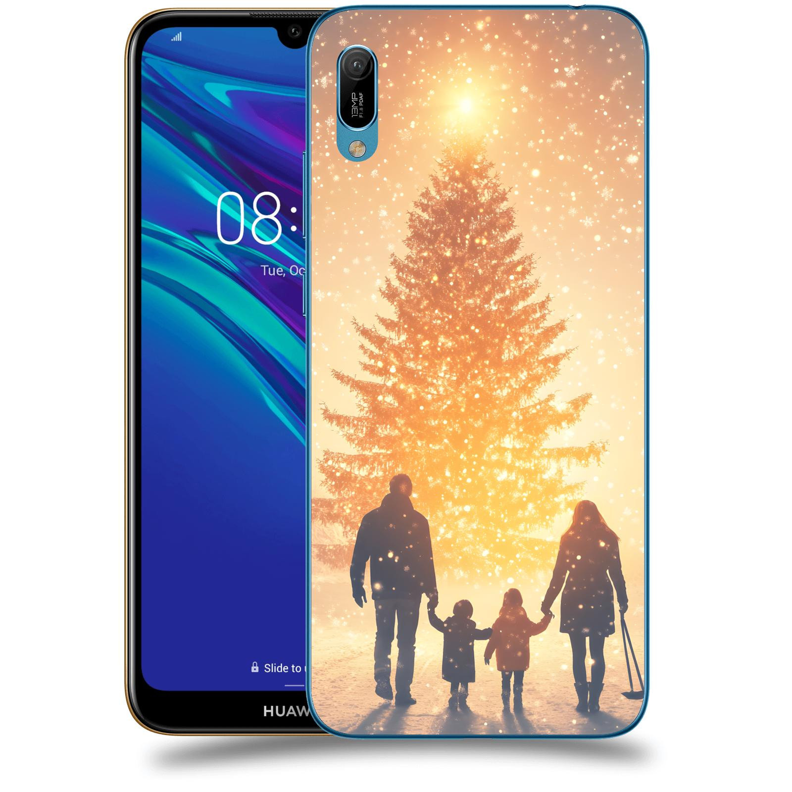 ACOVER Kryt na mobil Huawei Y6 2019 - Family at the Christmas tree
