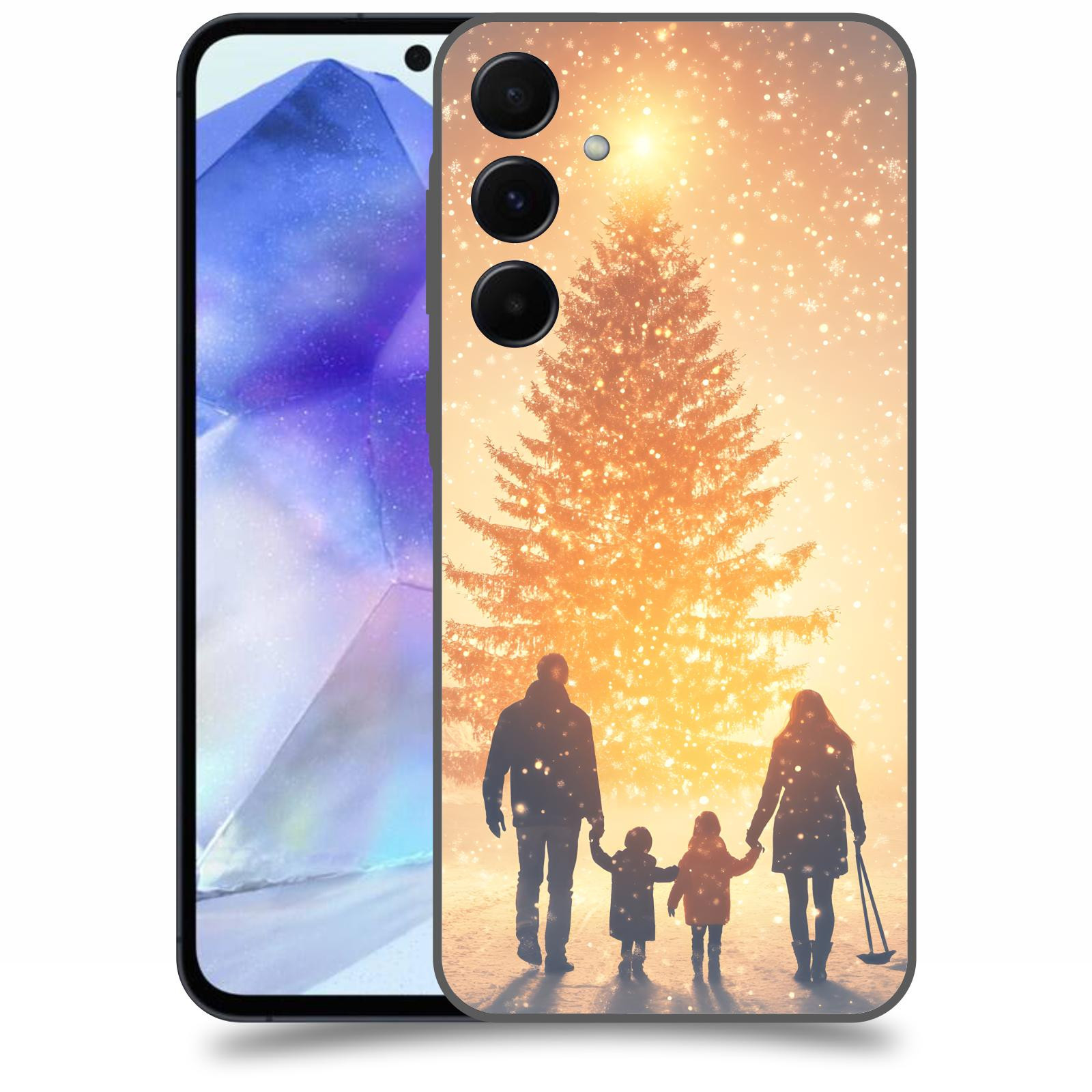 ACOVER Kryt na mobil Samsung Galaxy A55 5G - Family at the Christmas tree