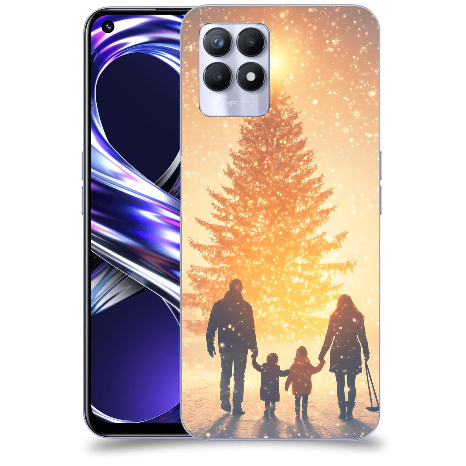 ACOVER Kryt na mobil Realme 8i - Family at the Christmas tree