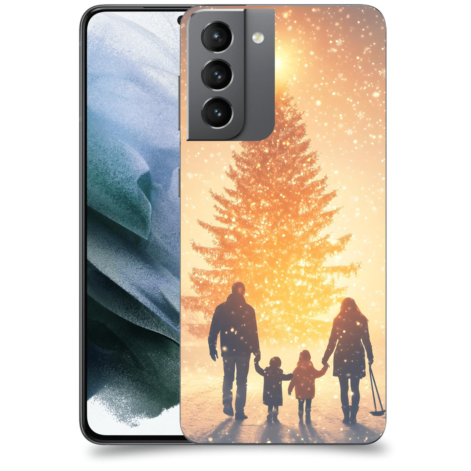 ACOVER Kryt na mobil Samsung Galaxy S21 G991B - Family at the Christmas tree