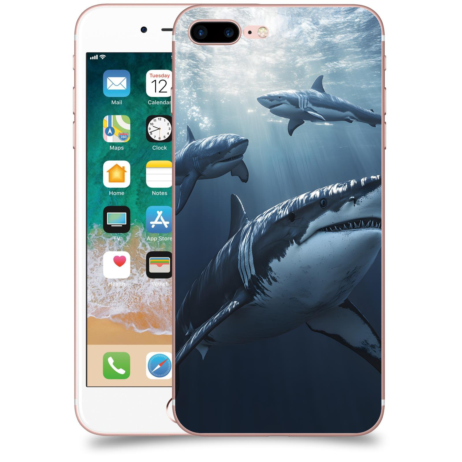 ACOVER Kryt na mobil Apple iPhone 7 Plus - Žraloci