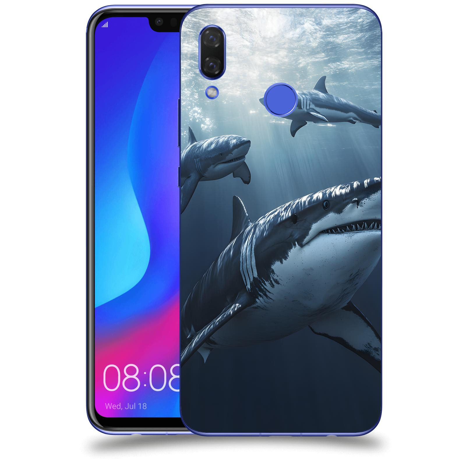 ACOVER Kryt na mobil Huawei Nova 3 - Žraloci