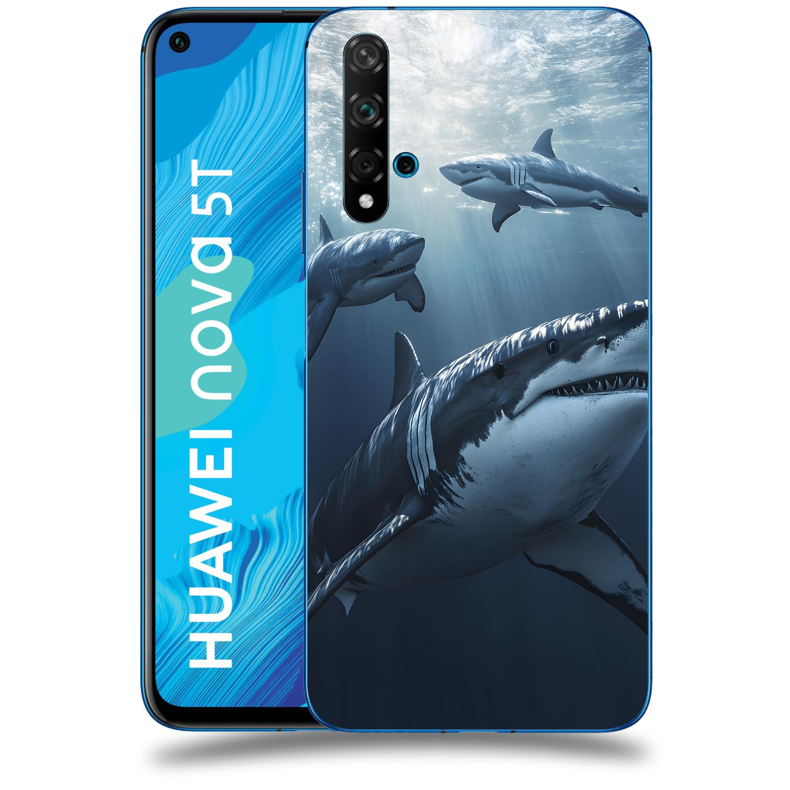 ACOVER Kryt na mobil Huawei Nova 5T - Žraloci
