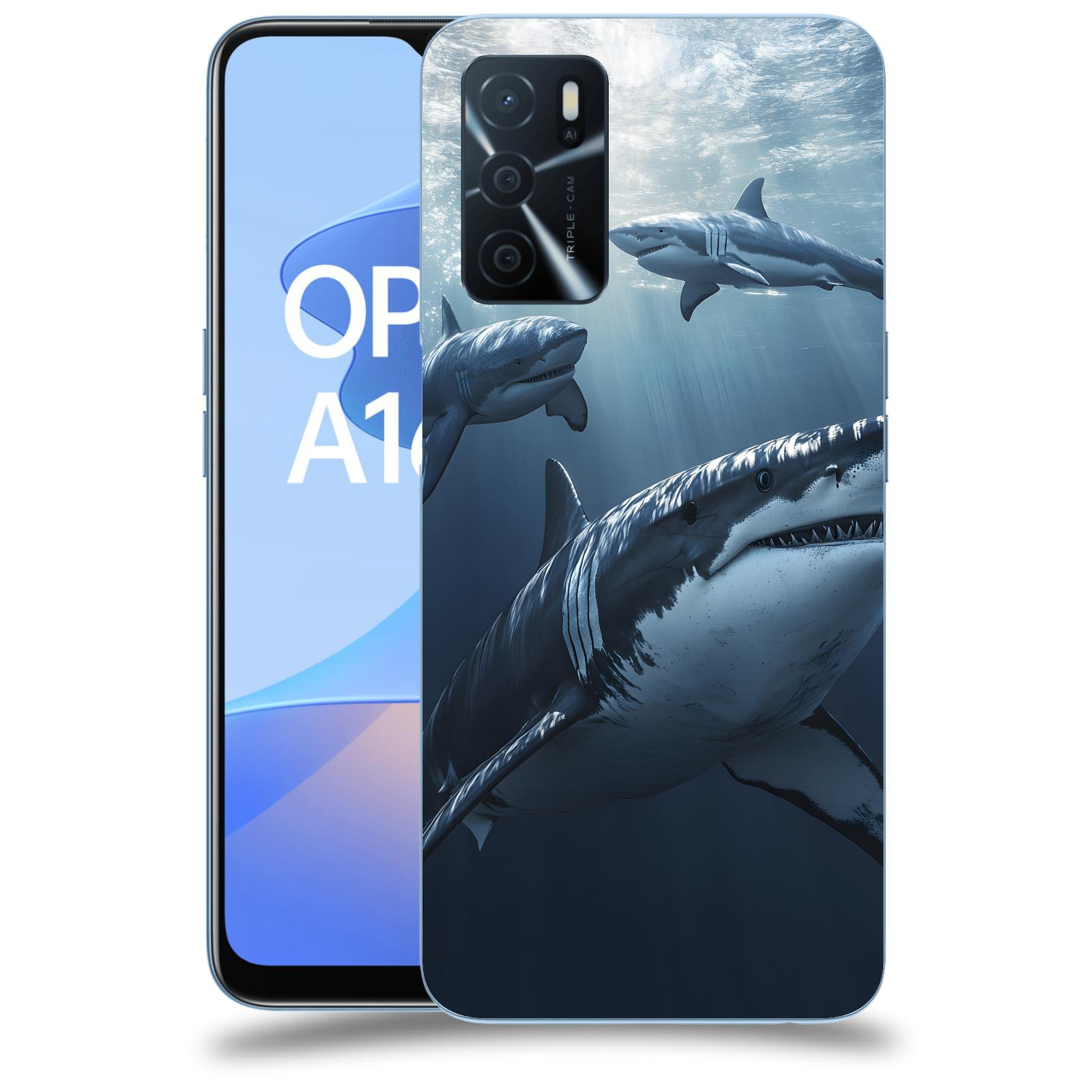 ACOVER Kryt na mobil OPPO A16s - Žraloci