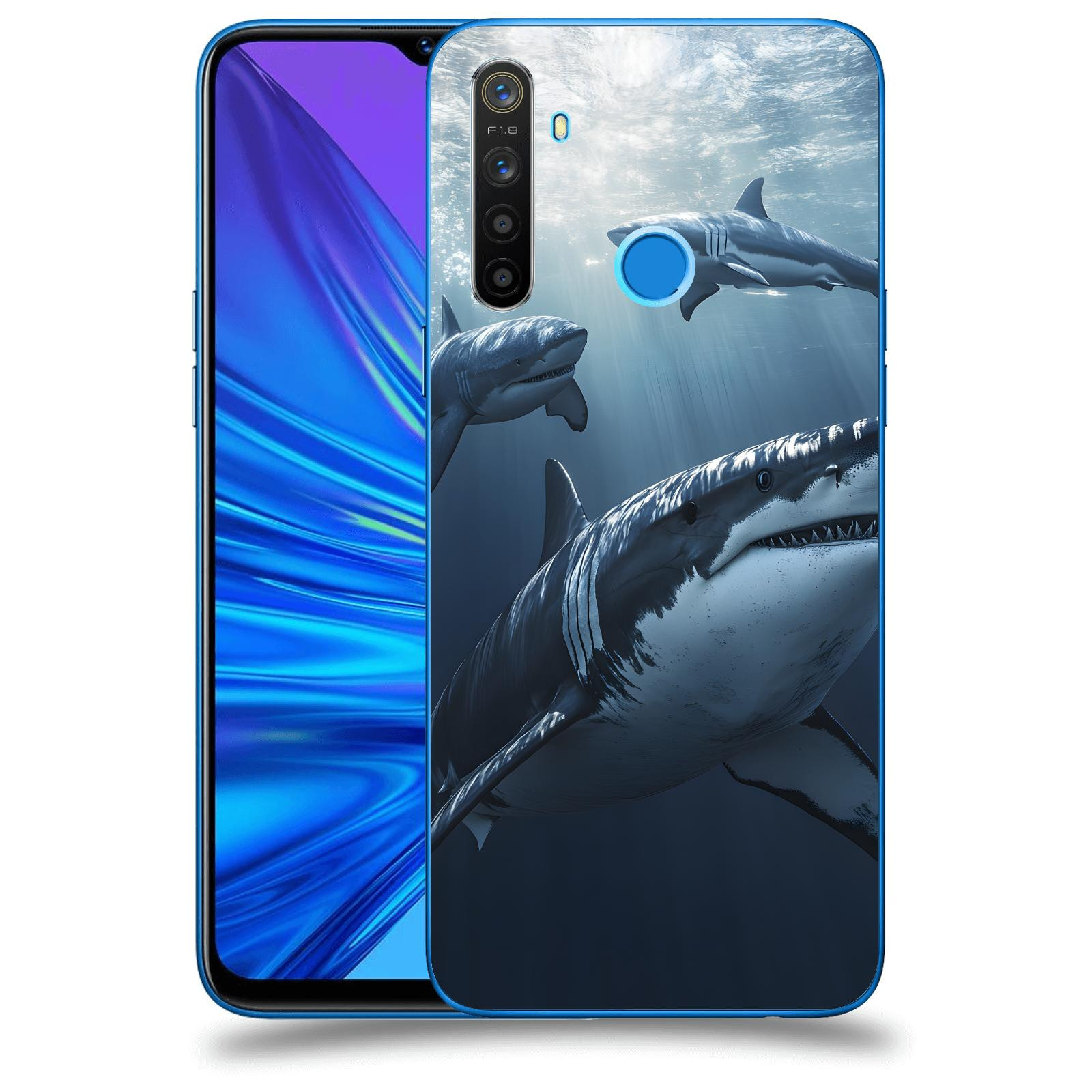 ACOVER Kryt na mobil Realme 5 - Žraloci