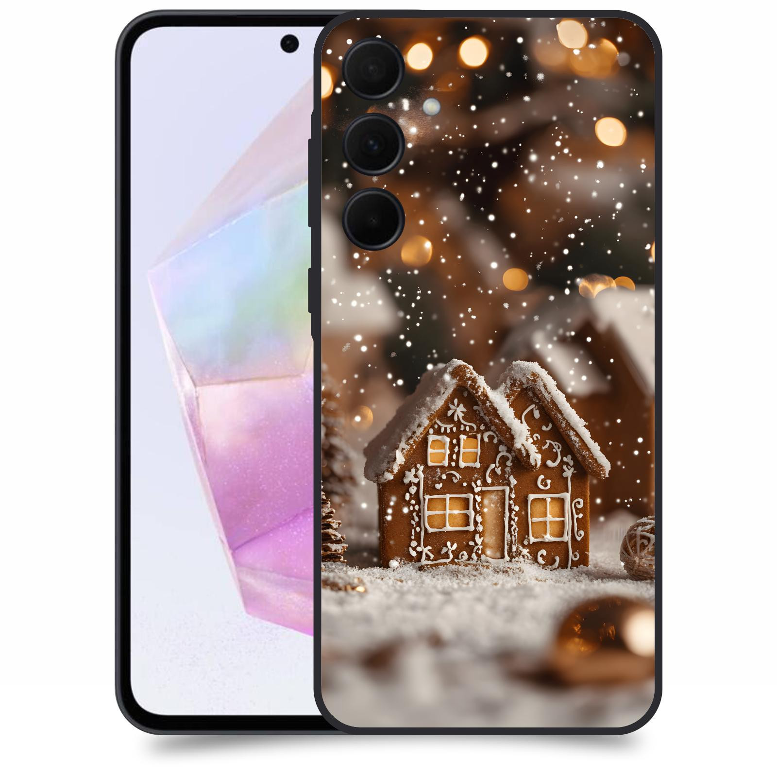 ACOVER Kryt na mobil Samsung Galaxy A35 5G - Perníková chaloupka