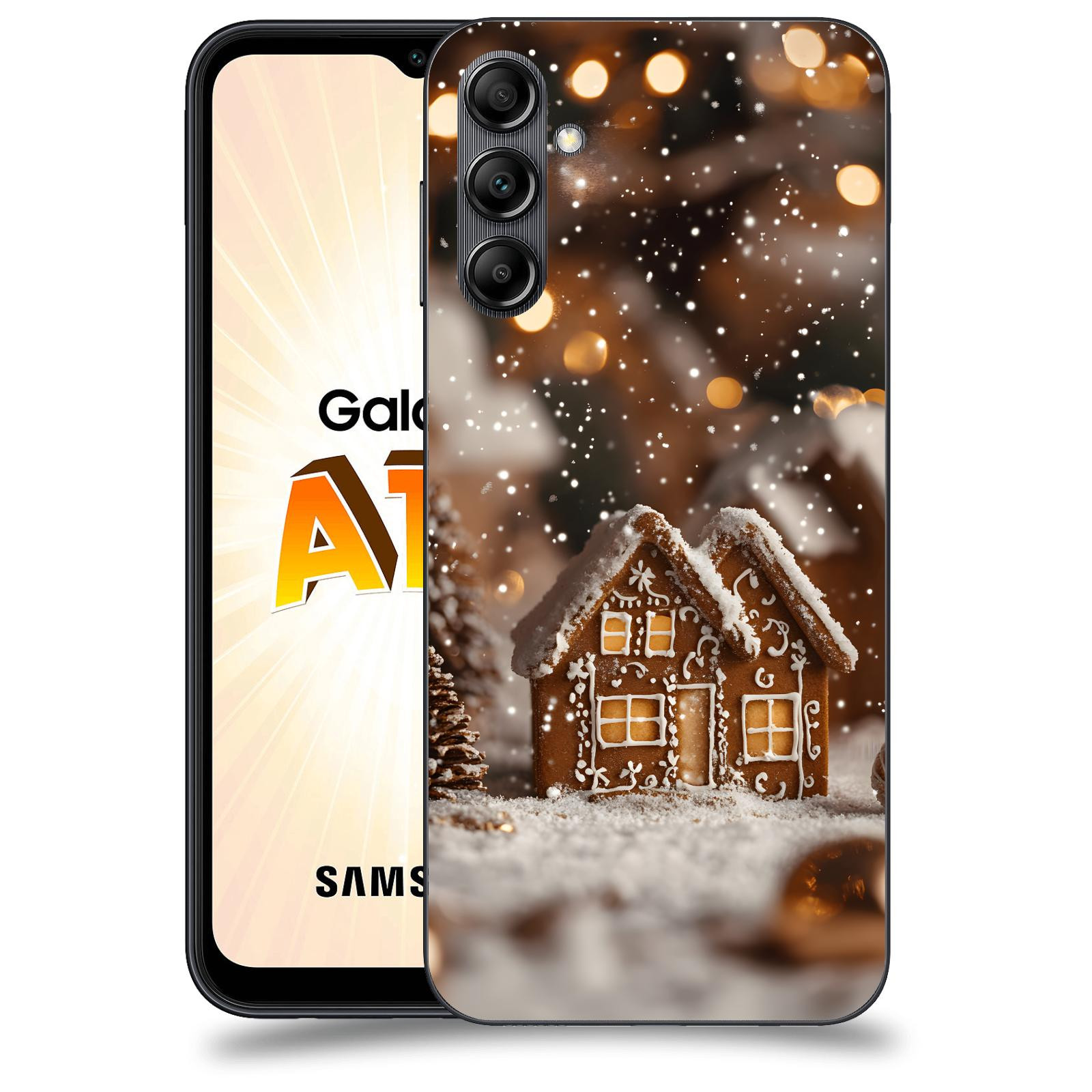 ACOVER Kryt na mobil Samsung Galaxy A14 LTE - Perníková chaloupka