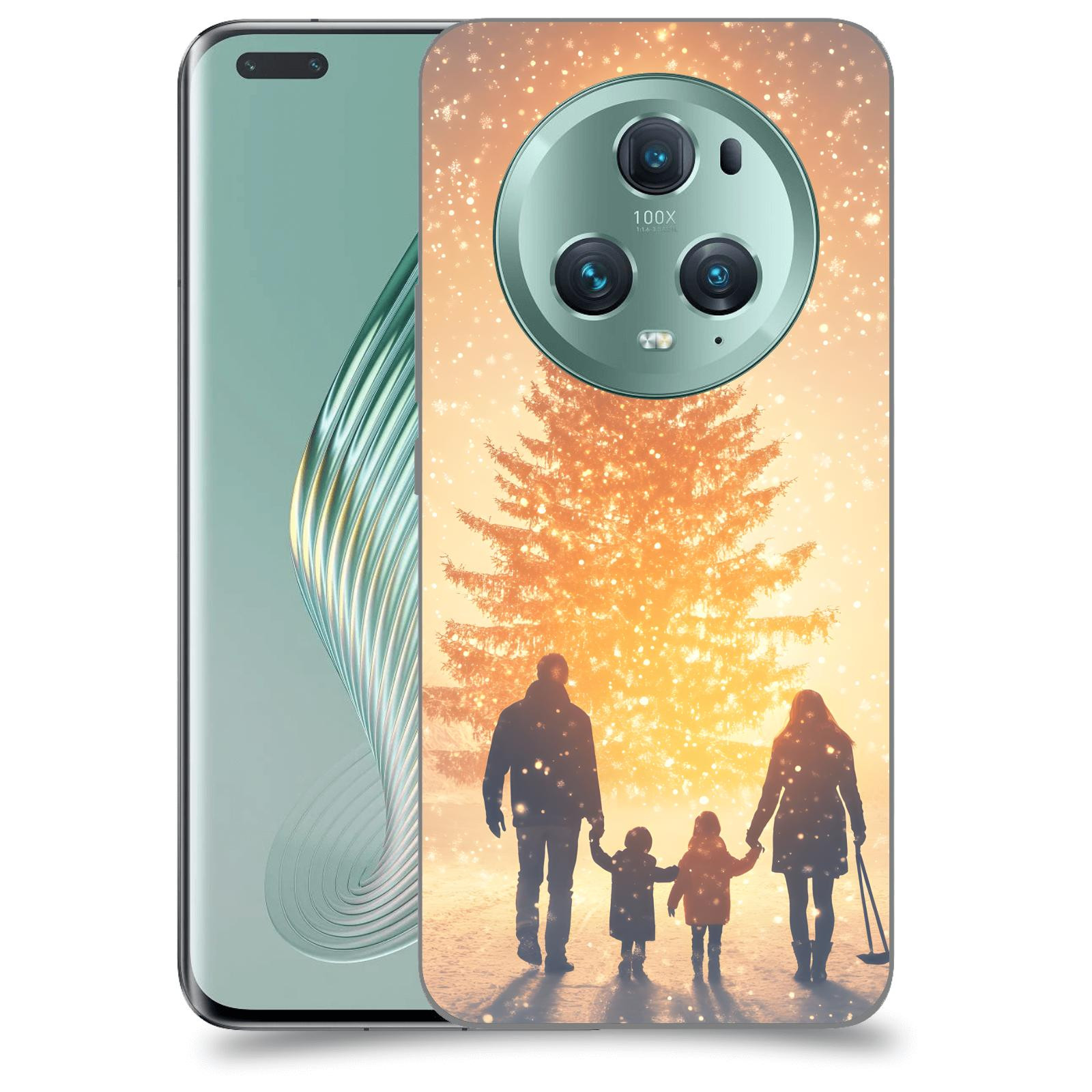 ACOVER Kryt na mobil Honor Magic5 Pro - Family at the Christmas tree