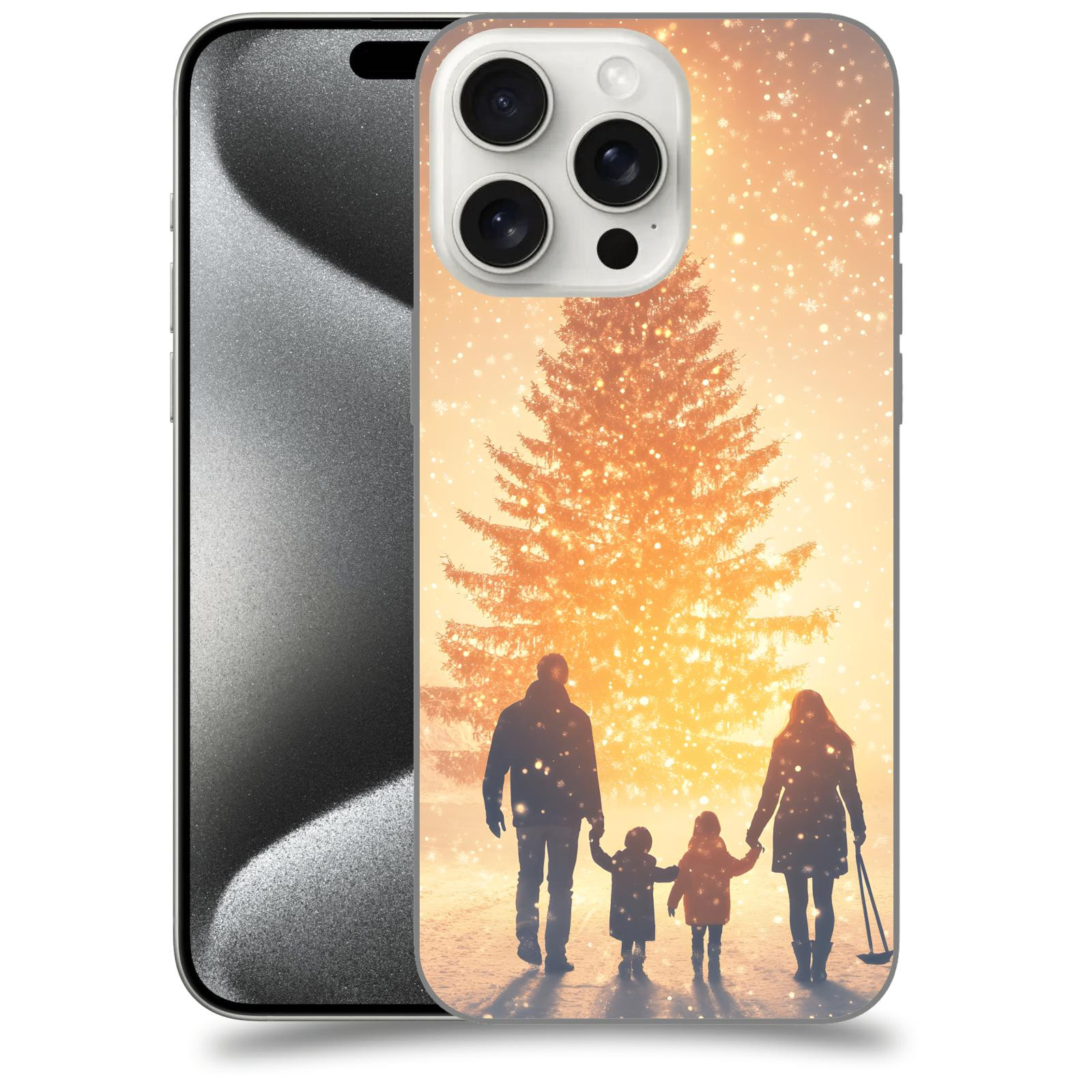 ACOVER Kryt na mobil Apple iPhone 15 pro max - Family at the Christmas tree