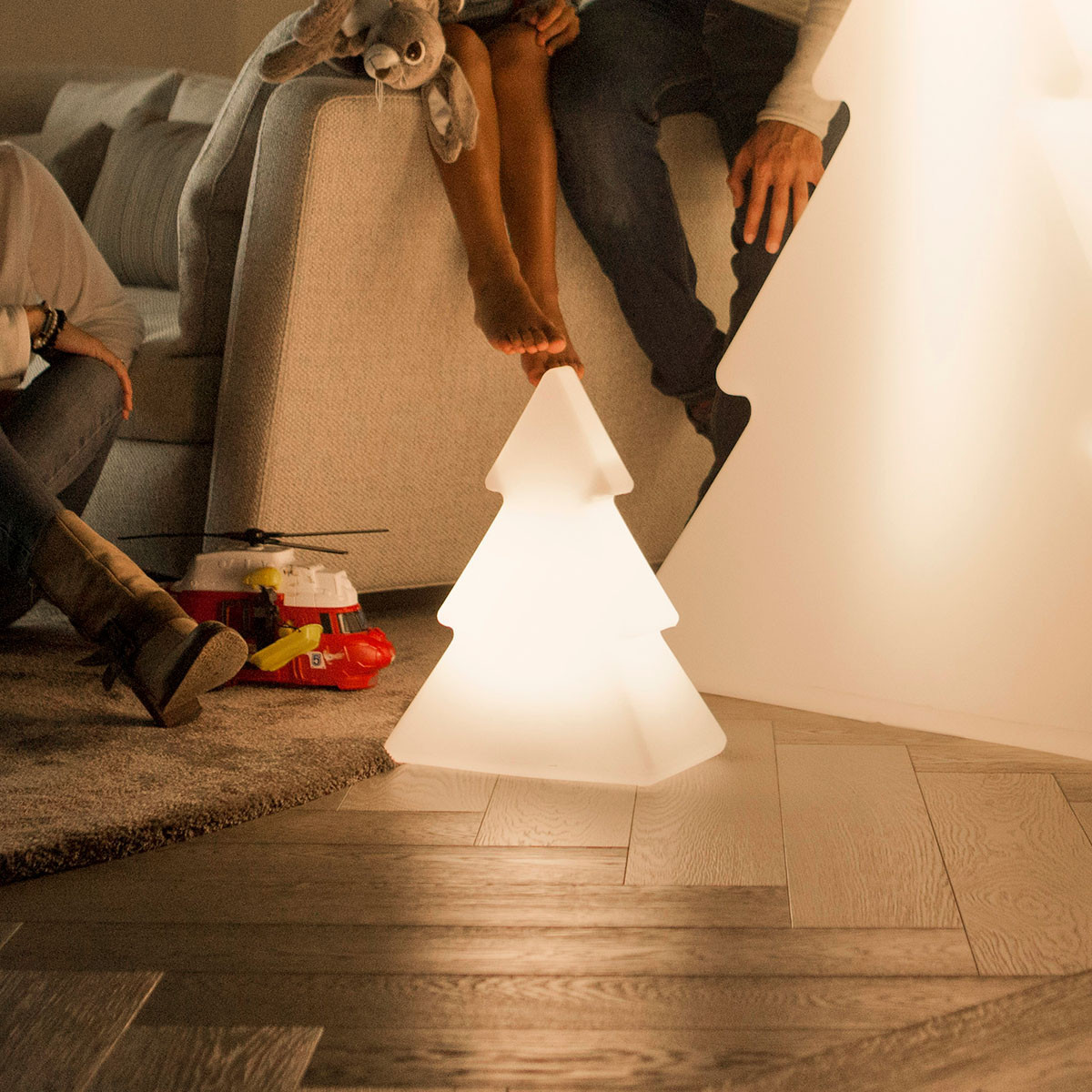 Stojací lampa bílá 40 cm včetně dobíjecího RGBW solárního LED - Pinus