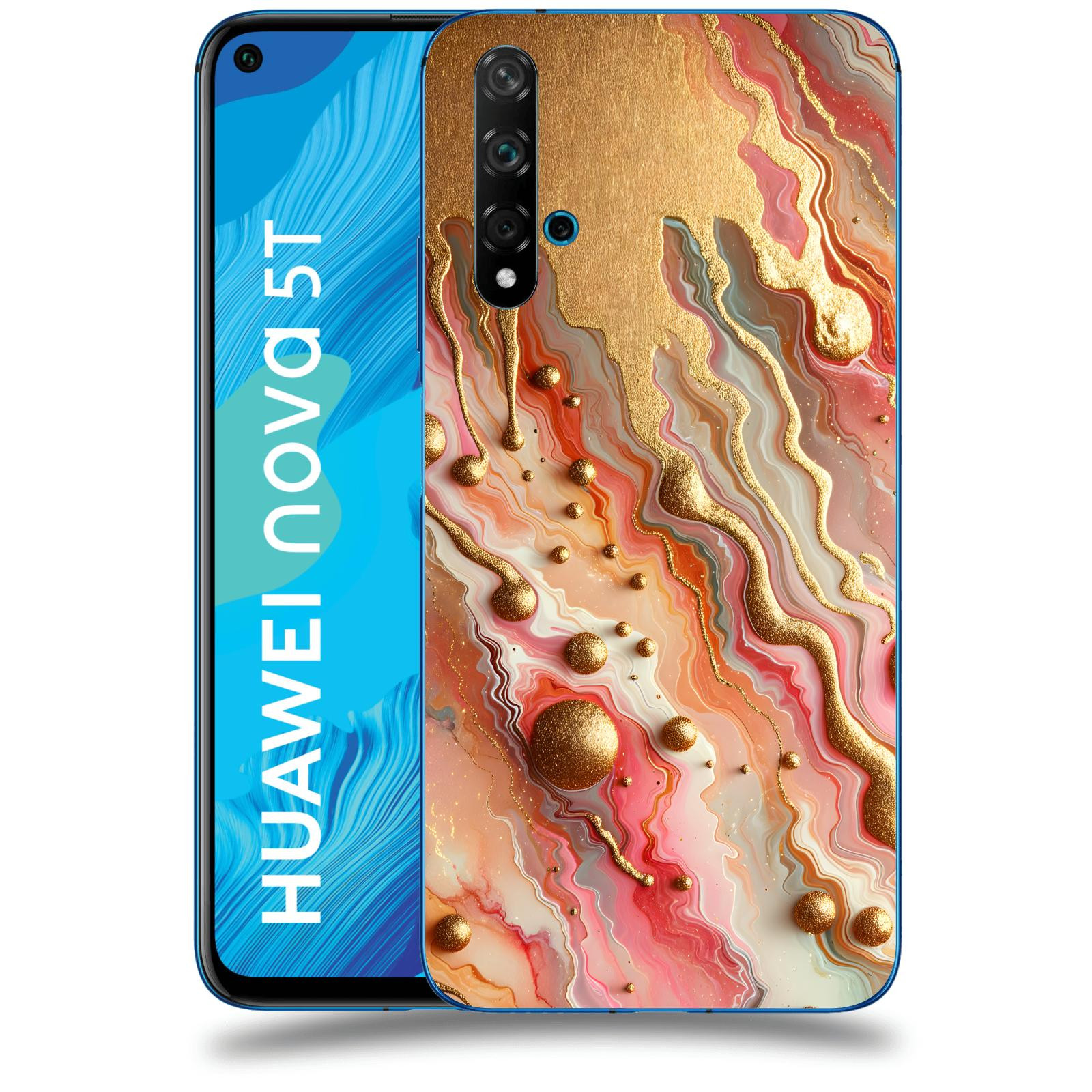 ACOVER Kryt na mobil Huawei Nova 5T - Liquid Gold