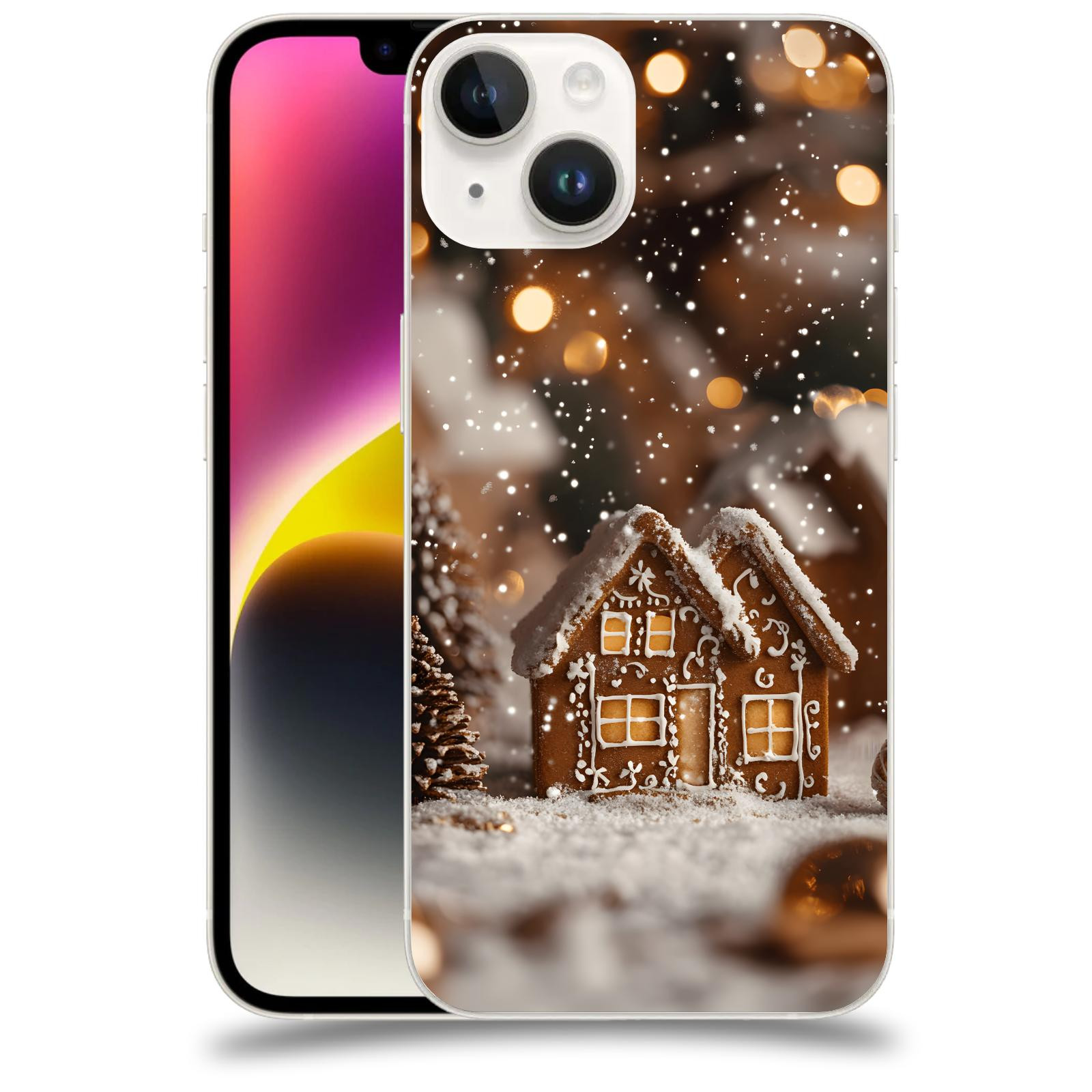 ACOVER Kryt na mobil Apple iPhone 14 - Perníková chaloupka